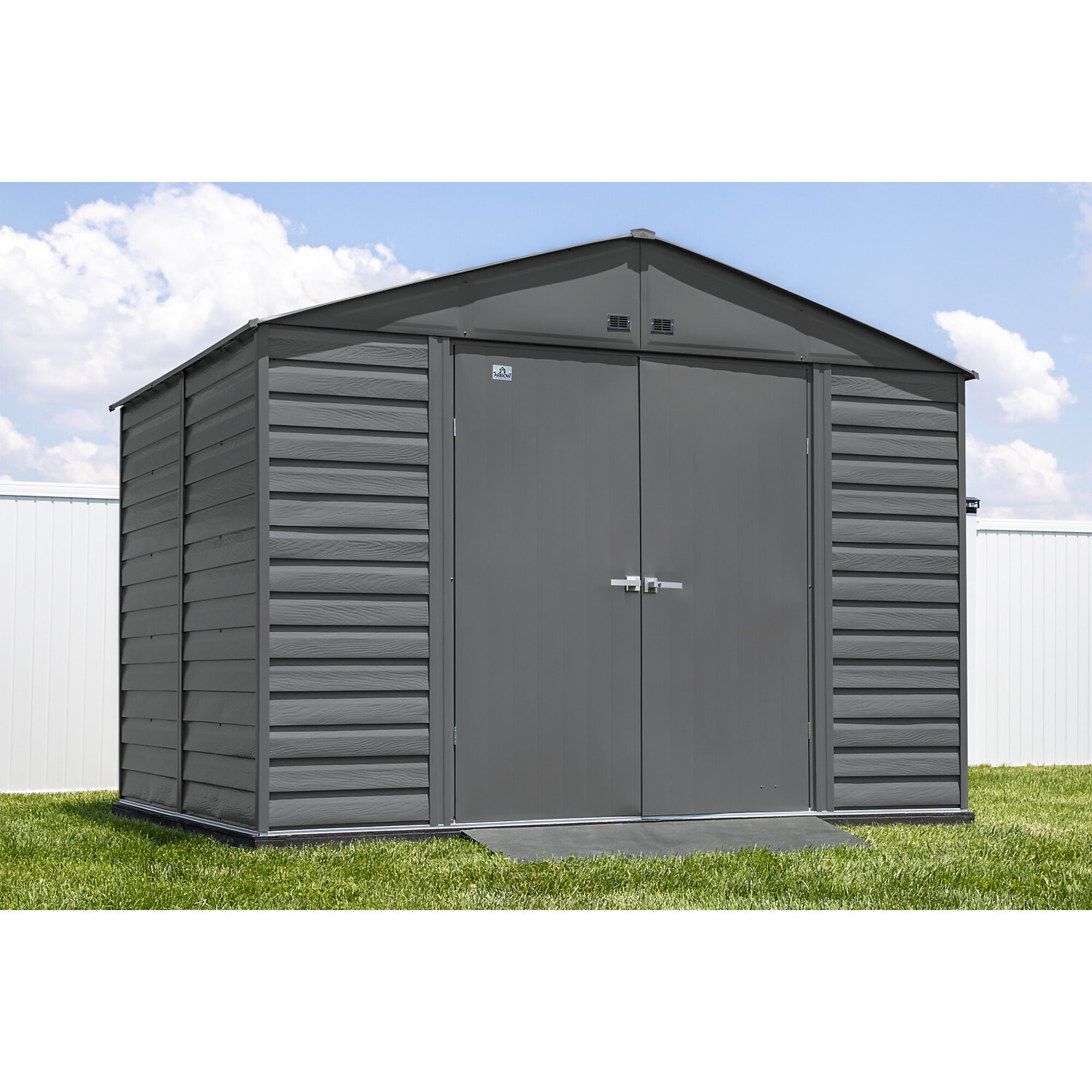 Arrow Storage Products, Select Steel Shed 10x8 Charcoal SCG108CC, Length 8 ft, Width 10 ft, Model# SCG108CC