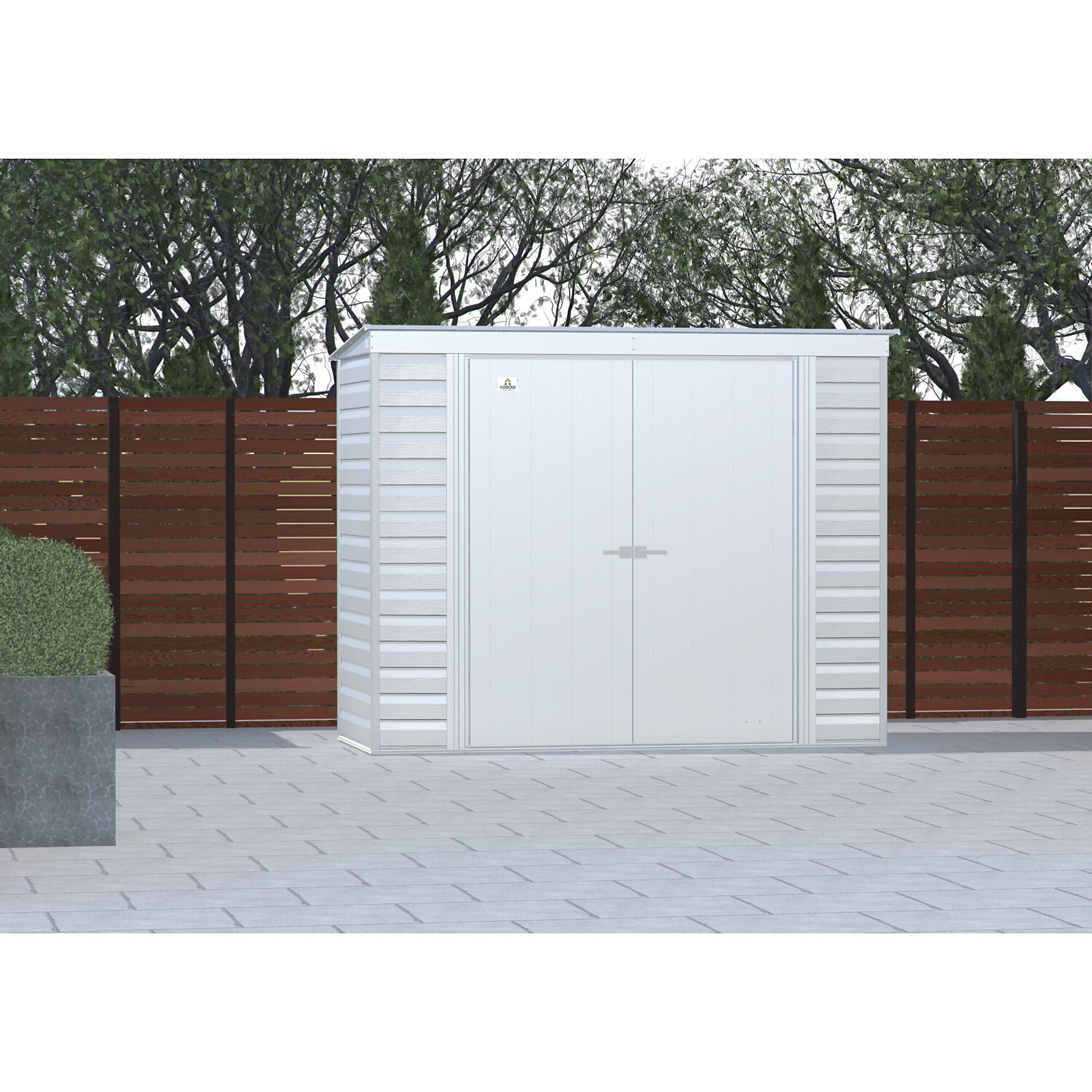 Arrow Storage Products, Select Steel Shed 8x4 Flute Grey SCP84FG, Length 4 ft, Width 8 ft, Model# SCP84FG