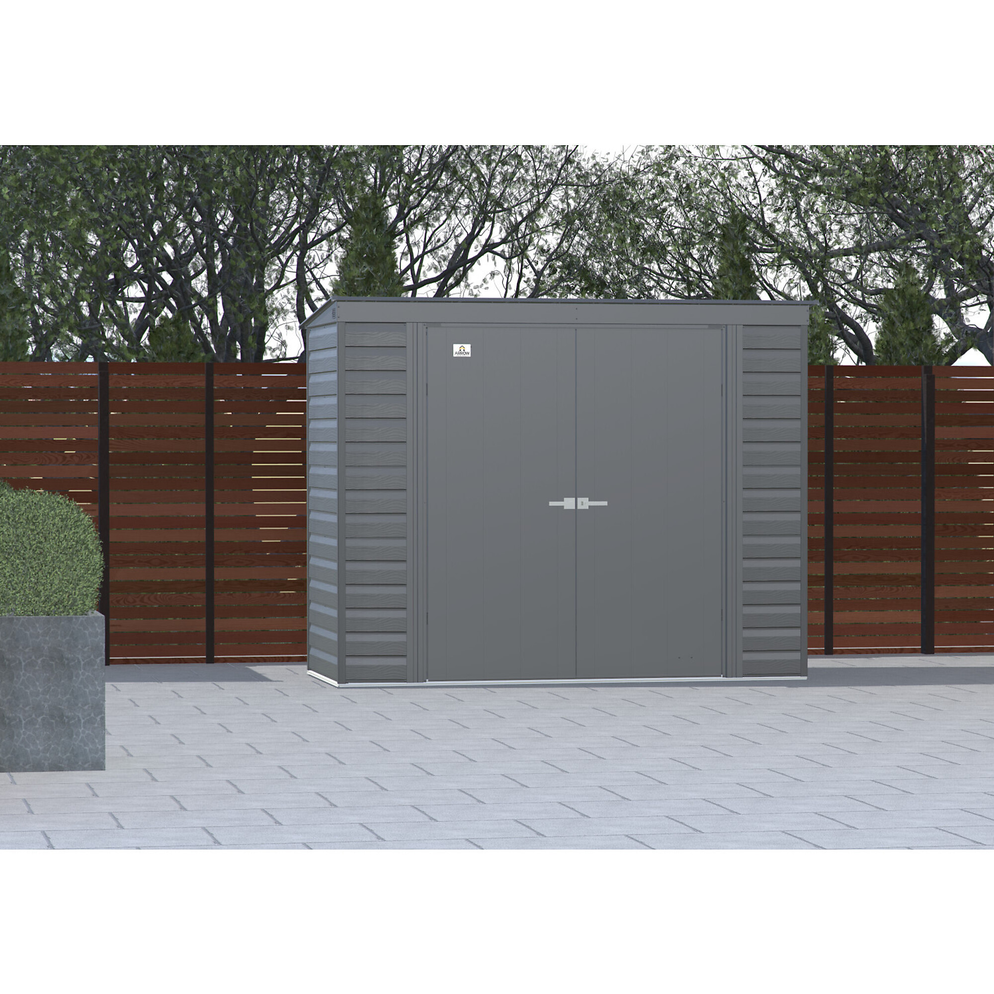Arrow Storage Products, Select Steel Shed 8x4 Charcoal SCP84CC, Length 4 ft, Width 8 ft, Model# SCP84CC