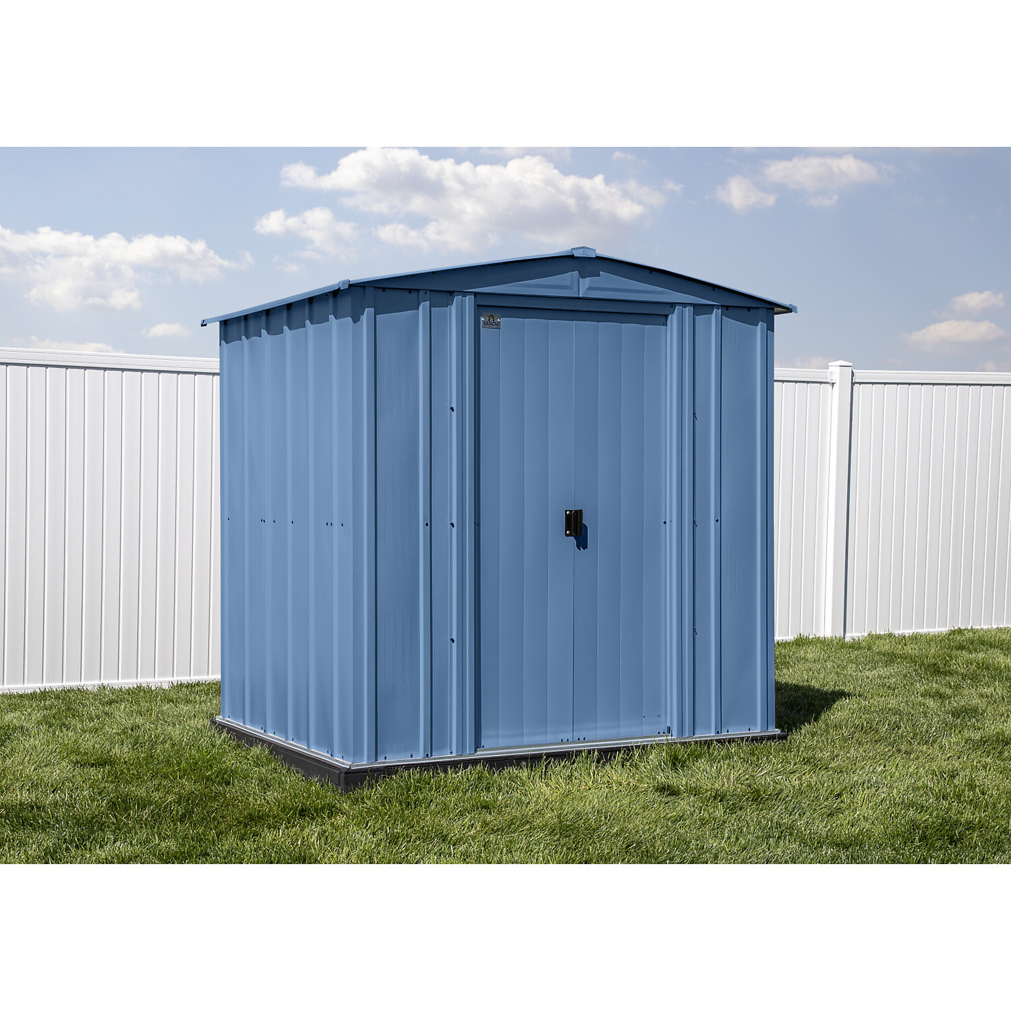 Arrow Storage Products, Classic Steel Shed 6x5 Blue Grey CLG65BG, Length 5 ft, Width 6 ft, Model# CLG65BG