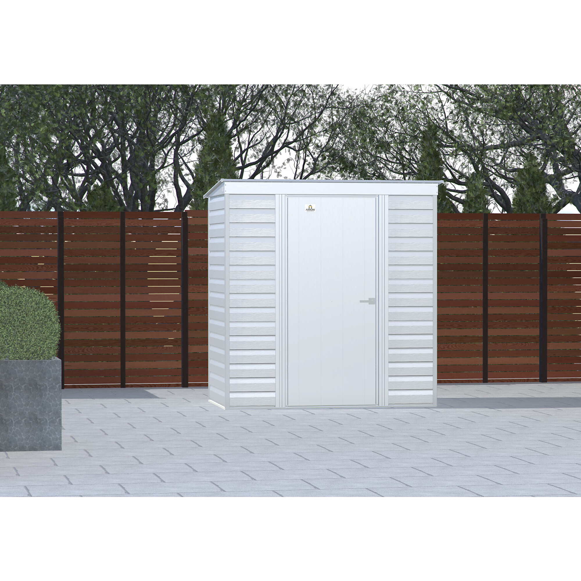 Arrow Storage Products, Select Steel Shed 6x4 Flute Grey SCP64FG, Length 4 ft, Width 6 ft, Model# SCP64FG