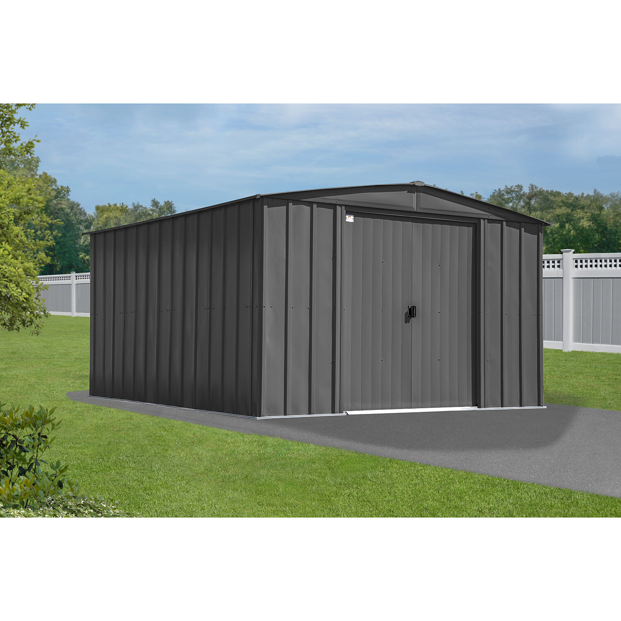 Classic Steel Storage Shed, 10X14, Charcoal