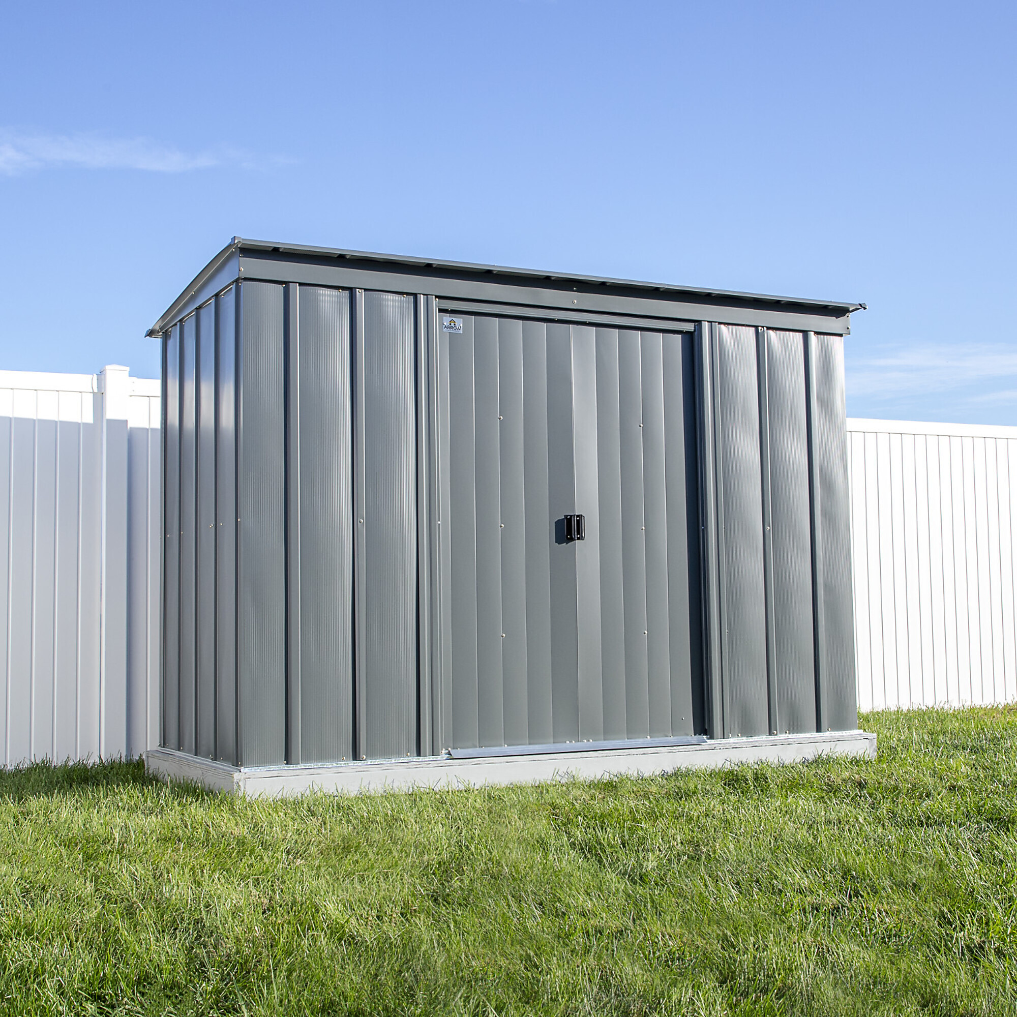 Classic Steel Storage Shed, 10X4, Charcoal