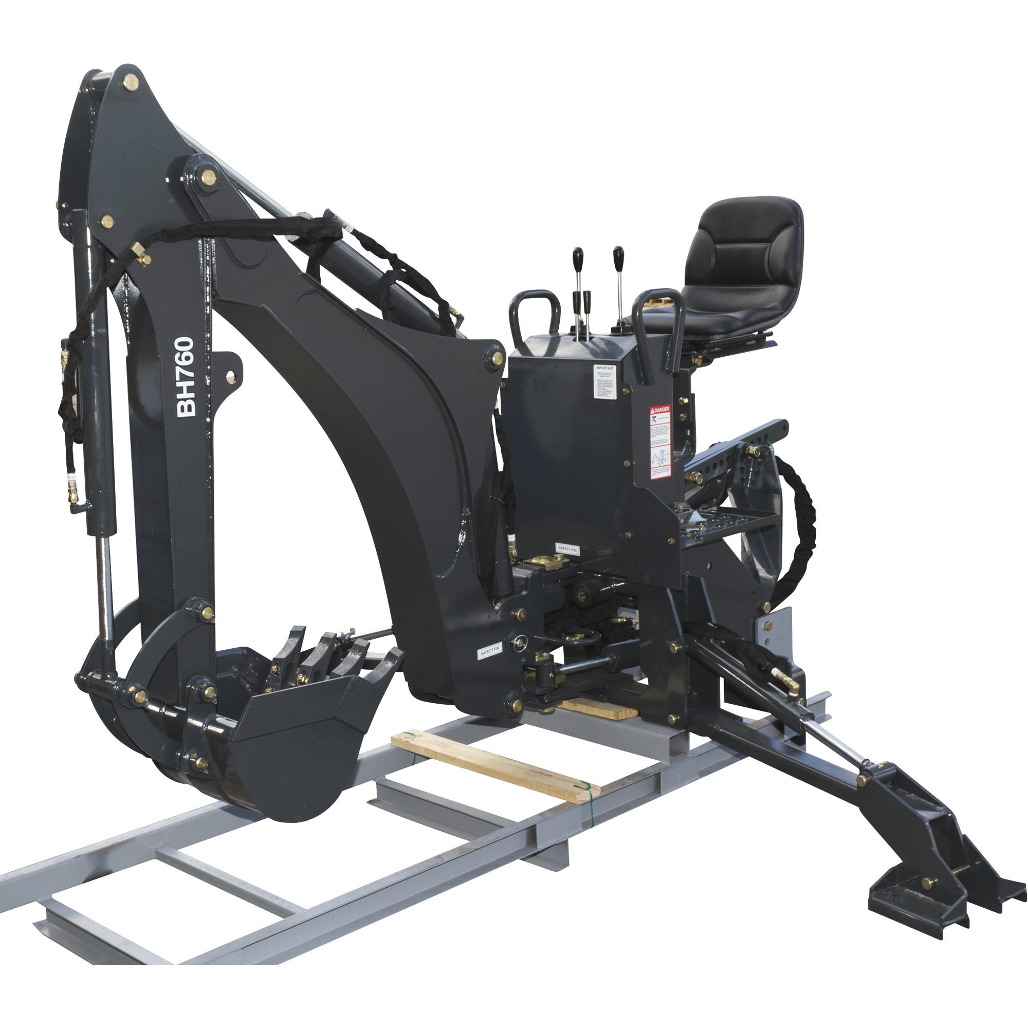 3-Pt. Hitch-Mounted Backhoe Assembly, 16in. Bucket, Category I or Category II, 25 to 45 HP, Model# BH760
