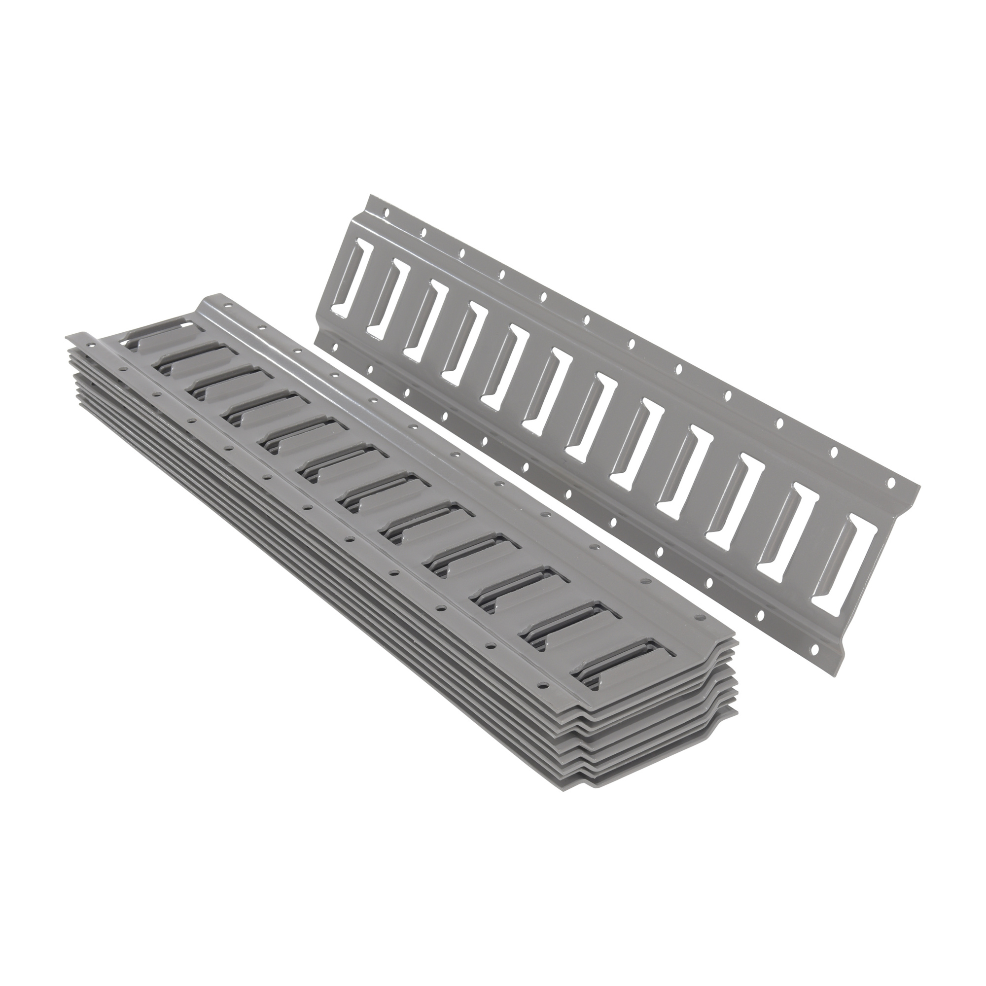 Vestil E-Track - 25in. x 6in., Steel Construction, Powder Coat Finish, Model# E-TRK-2-GY-10PK