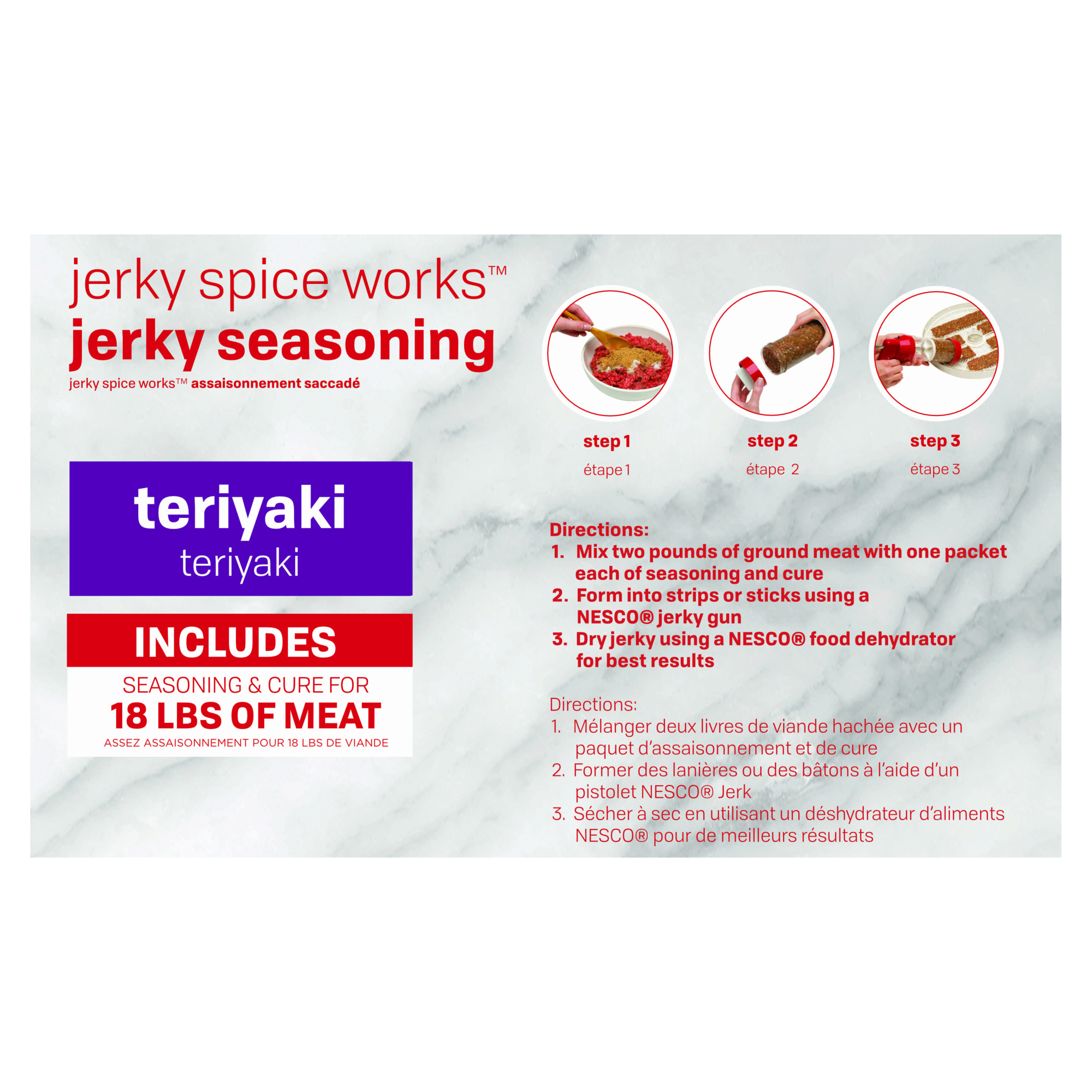 Nesco, Teriyaki Flavor Jerky Seasoning, 9 Pack, Included (qty.) 9