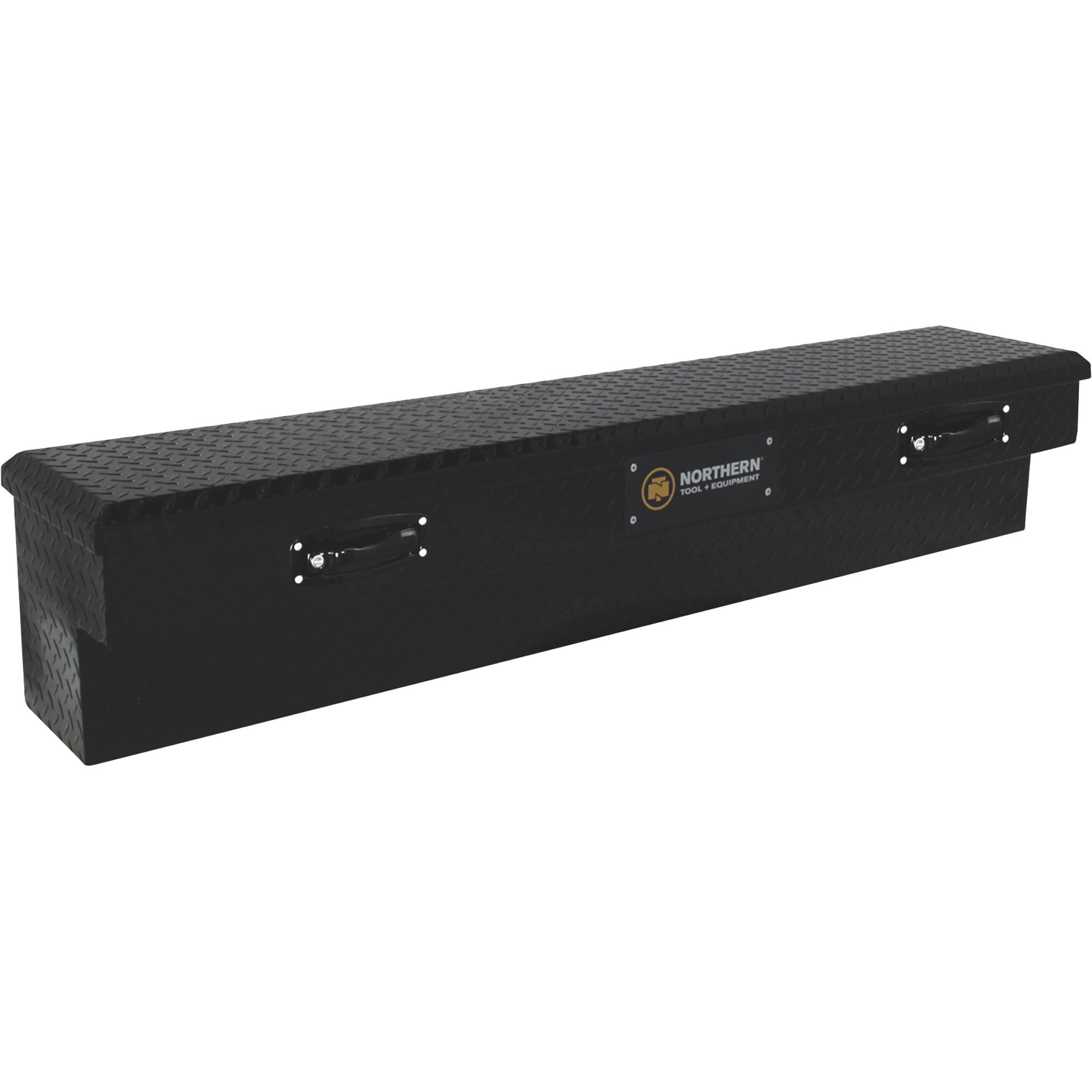 Northern Tool Side-Mount Truck Tool Box — Aluminum, Textured Matte Black, Pull Handle Latches, 70in. x 11.5in. x 11in., Model# 36212760