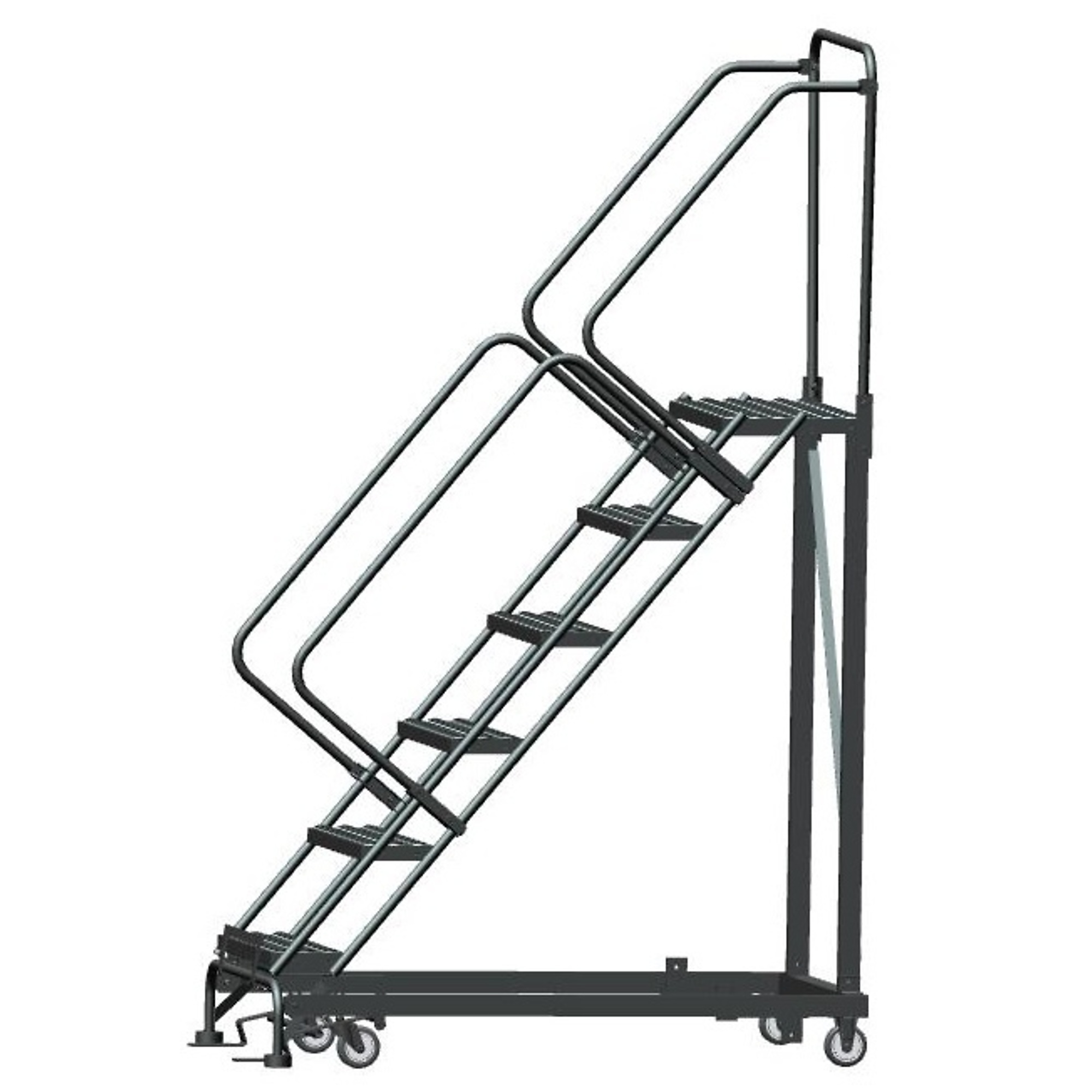 Ballymore, Heavy Duty Stairway Slope -24in.W, 14in.DTS-X Tread, Overall Height 93 in, Steps 6, Material Carbon Steel, Model# HDS-6-X