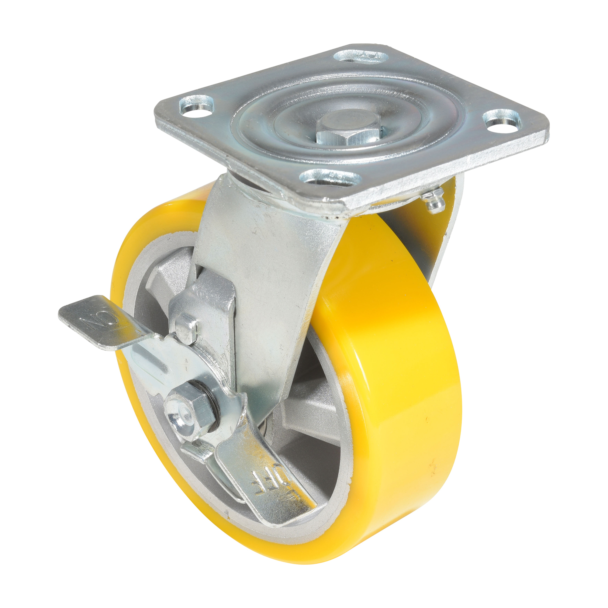 Vestil, Poly swivel with brake 6in.x2in. yellow, Wheel Diameter 6 in,  Package (qty.) 1 Model# CST-PY-6X2PUA-SWB