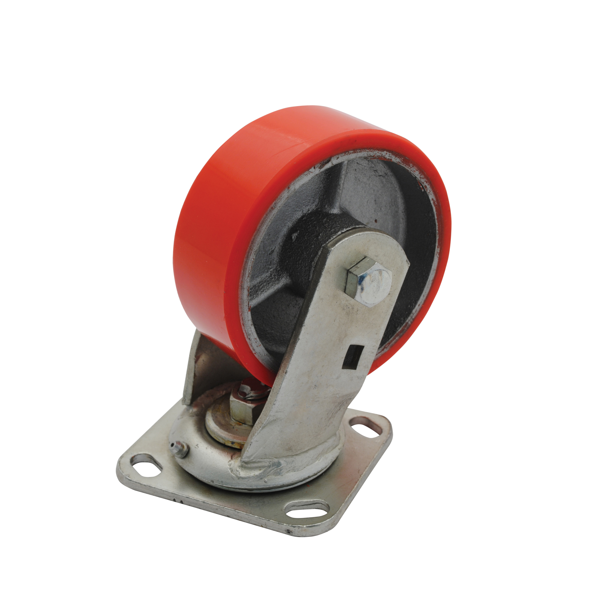 Vestil Poly Swivel Caster - 5in. x 2in., Non-Marking Polyurethane, Red, Model# CST-PU-5X2-S