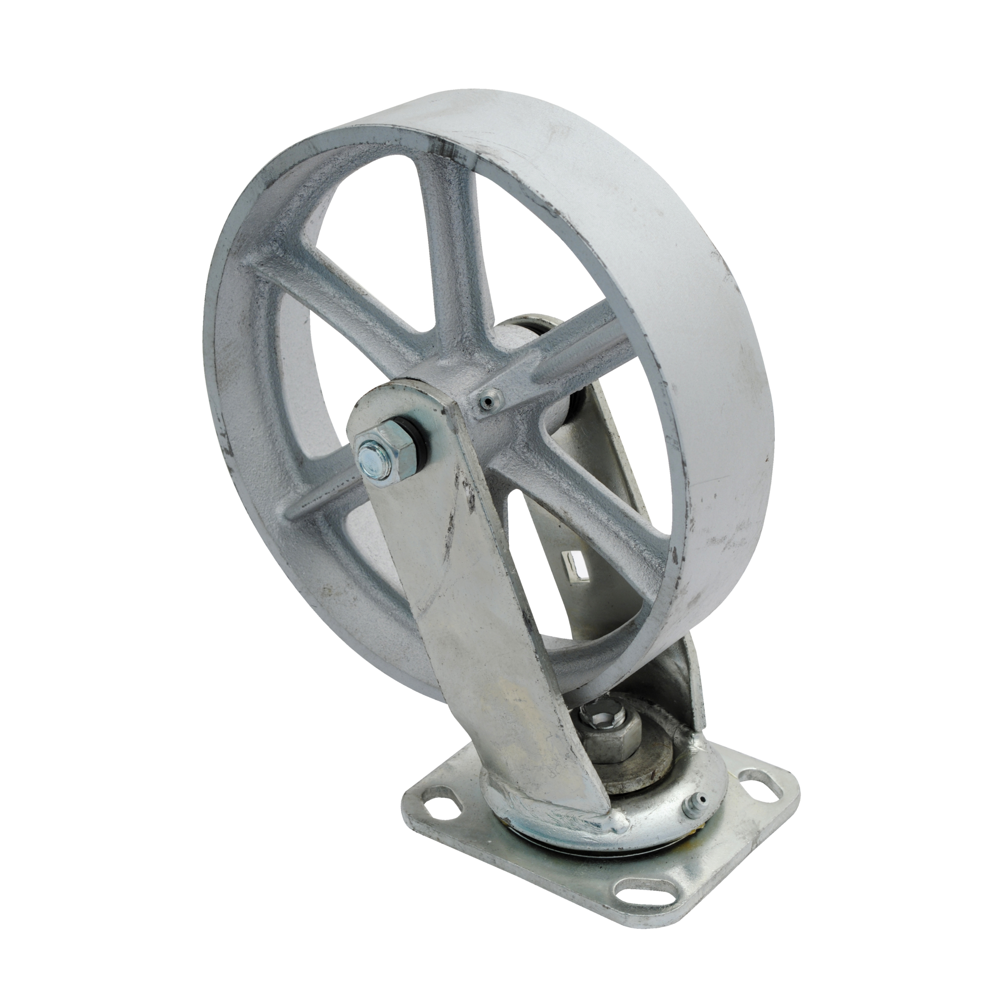 Vestil Cast Iron Swivel Caster - 8in. x 2in., 1400 lb Capacity, Abrasion and Impact Resistant, Model# CST-MA-8X2-S