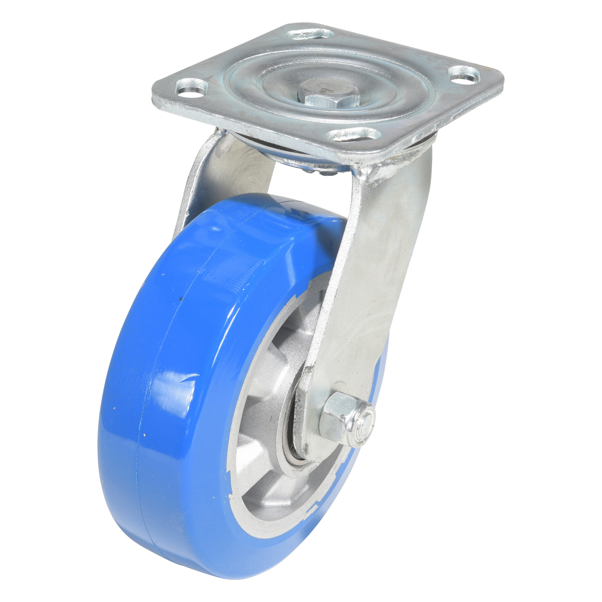 Vestil Polyurethane Precision Ball Bearing Swivel Caster 6 In. Diameter x 2 In. Width 661 lb. Capacity Blue/Gray