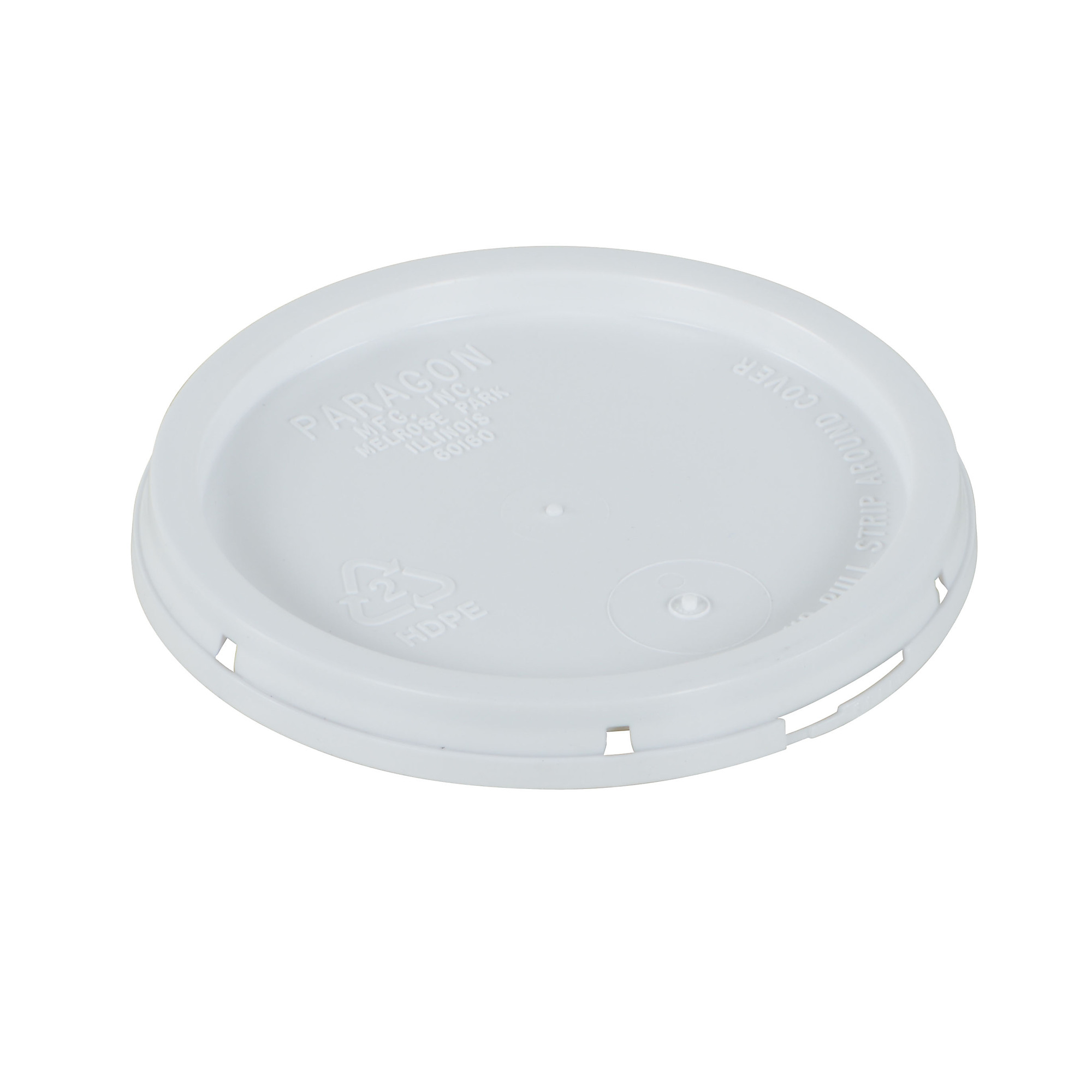 Vestil High Density Polyethylene 1 Gallon Tear Tab Lid White