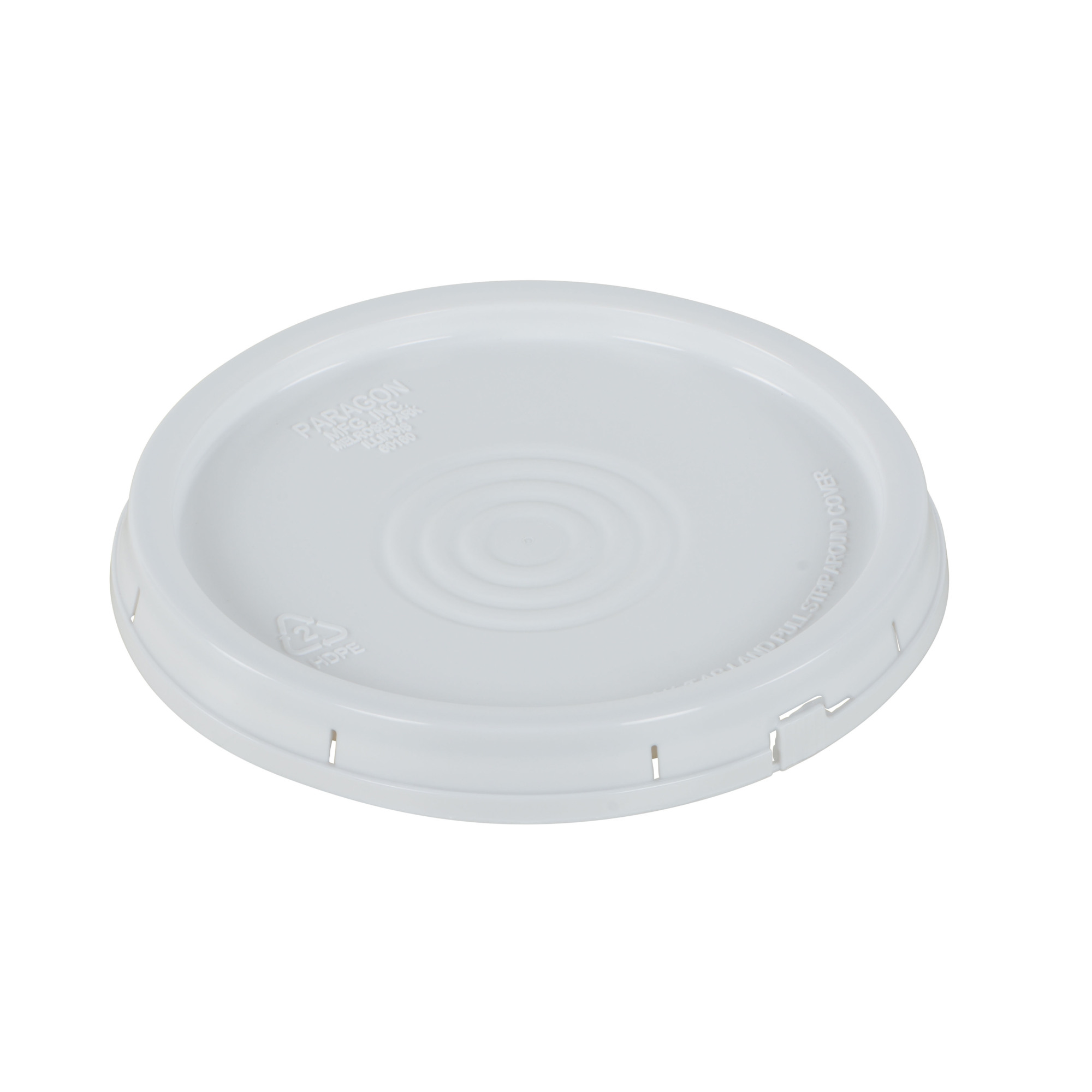 Vestil Tear Tab Lid, Fits 3.5, 5, + 6.5 Gal Buckets, White, Model# LID-54-PWT
