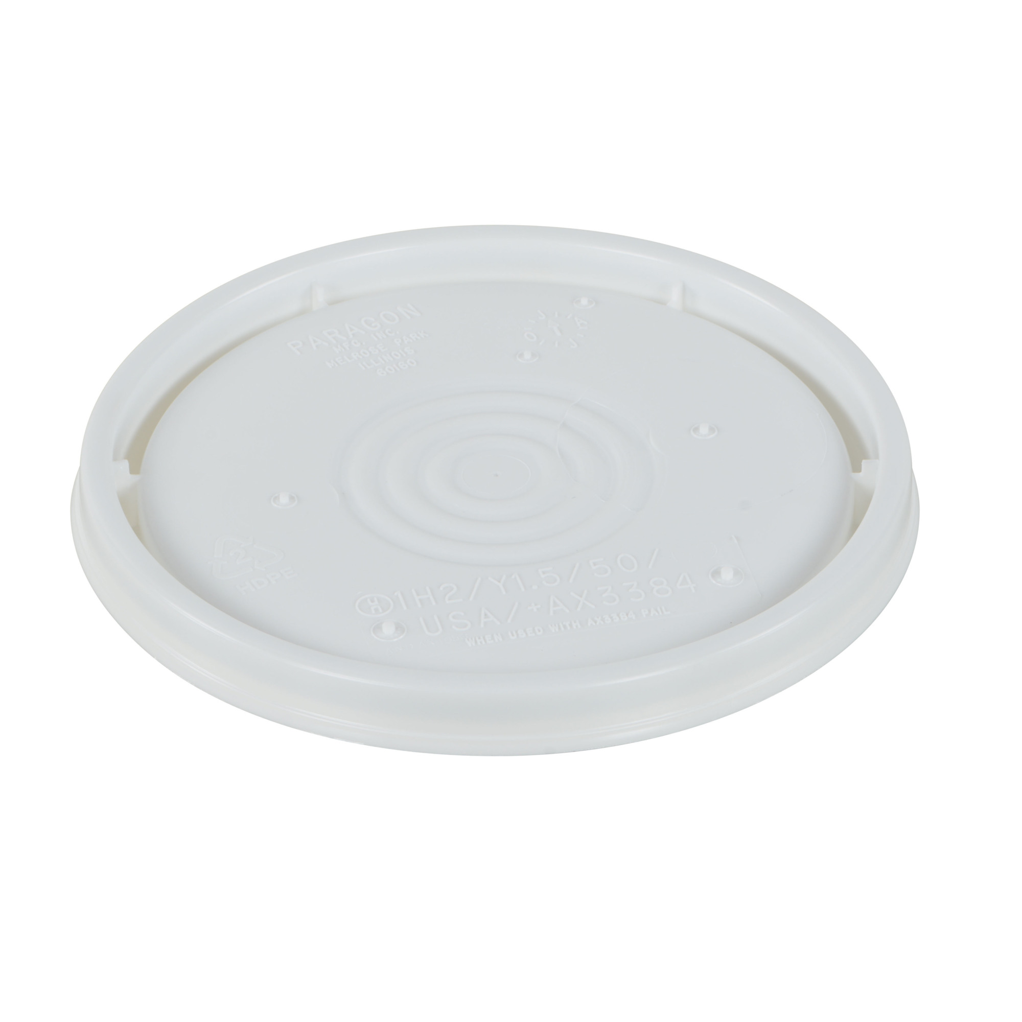 Vestil Unrated Lid, White, Model# LID-UN-54-PW