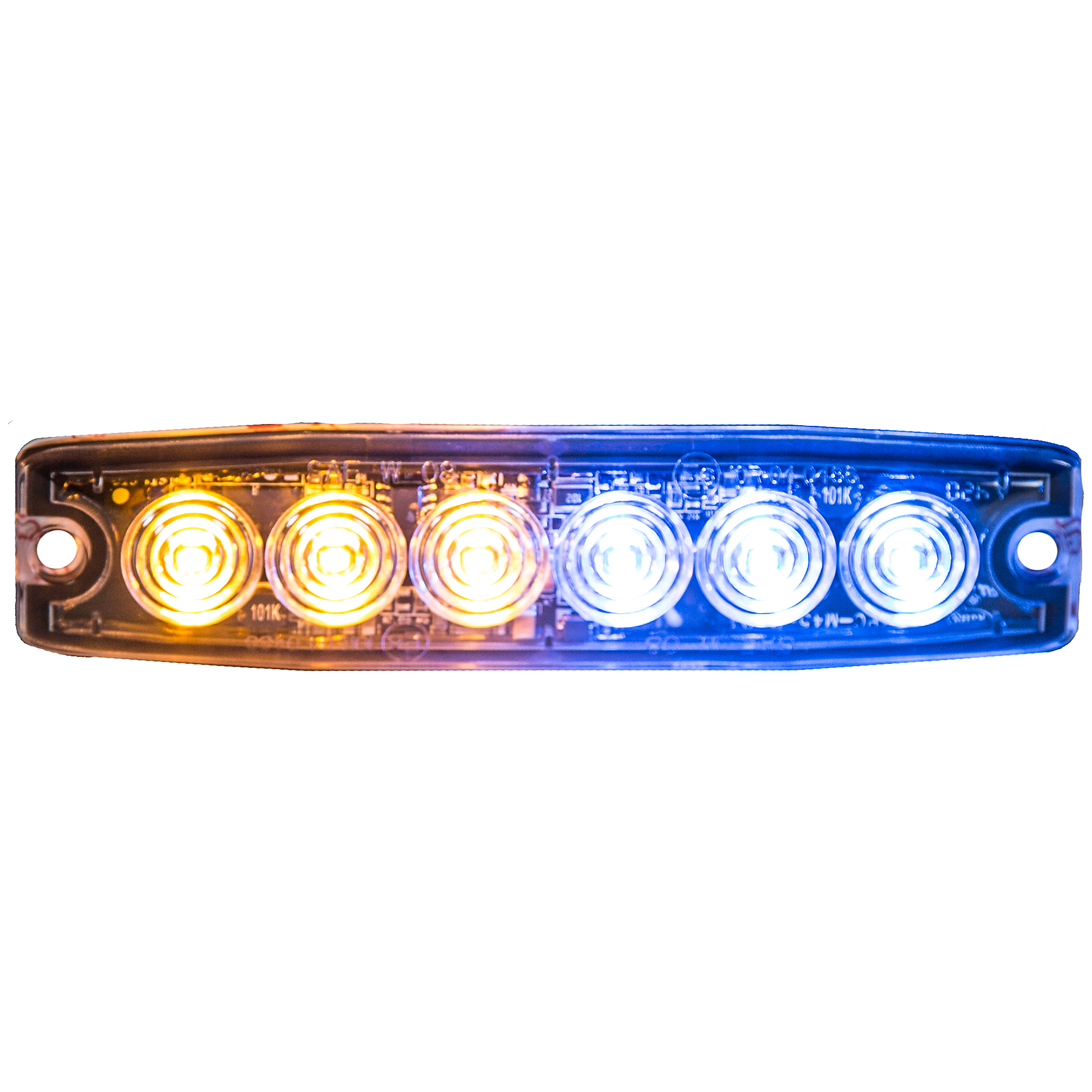 Buyers Products, 5in. LED Emergency Warning Flash Strobe Light Amber/Blue, Light Type LED, Lens Color Multi, Included (qty.) 1 Model# 8892208