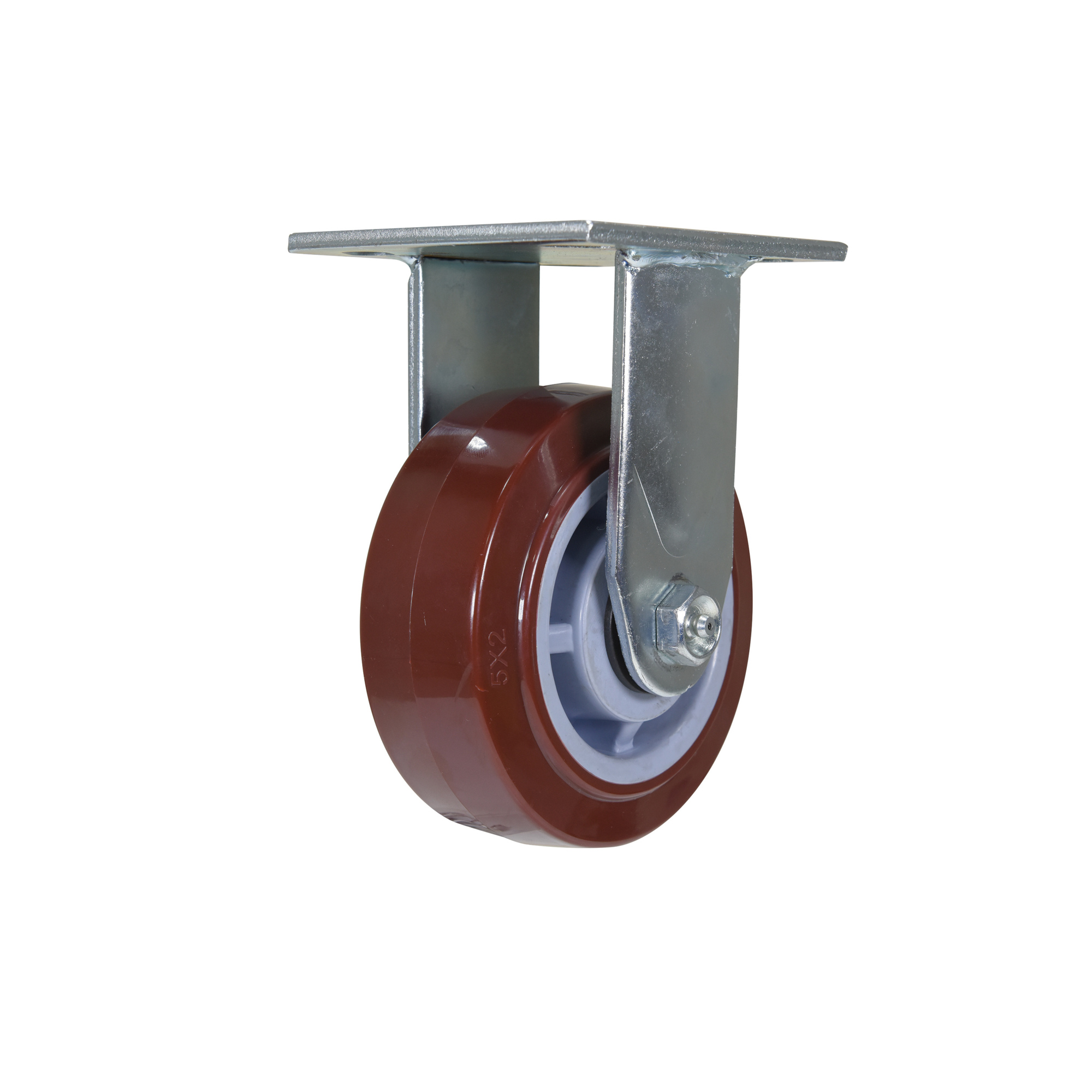 Vestil Polyurethane Rigid Caster - 5in. x 2in., Maroon, Non-Marking, Chemical Resistant, Model# CST-VE-5X2PUP-R