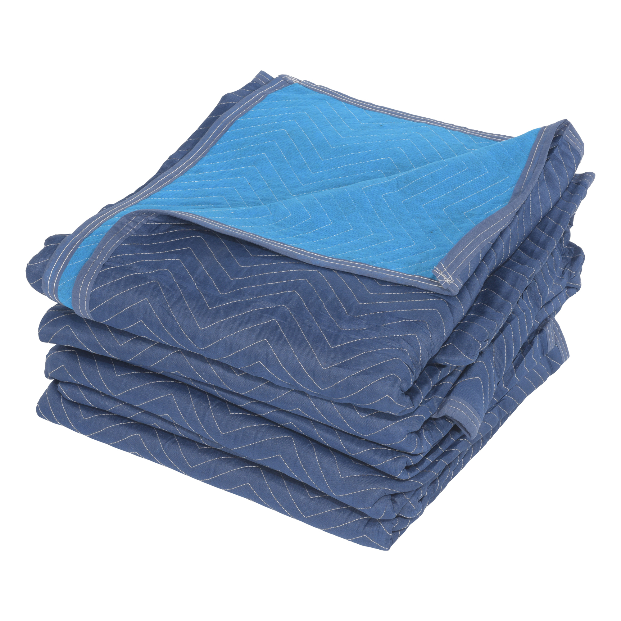 Vestil Moving Blankets - 80in. x 72in., Polyester/Cotton, Blue, 4 Pk, Model# QPC-7280-VP-4PK