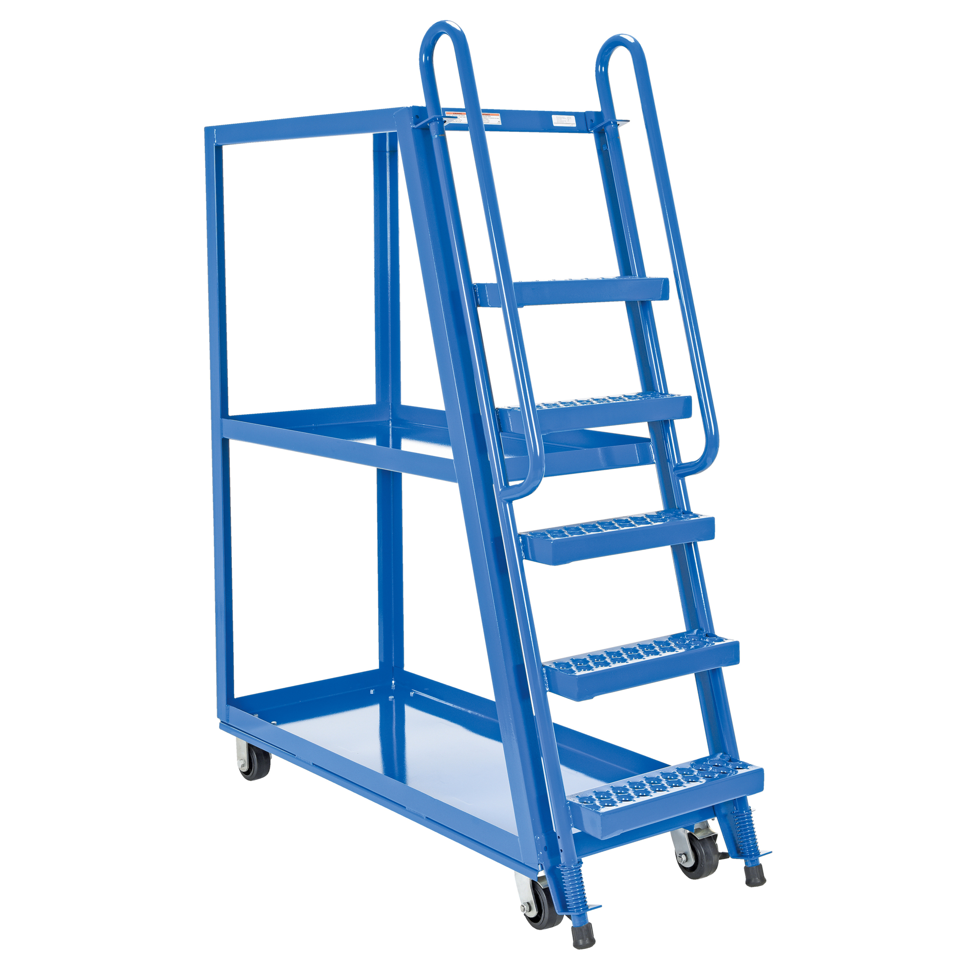 Vestil Steel High Frame Cart with Mold On Rubber Casters 56-1/8 In. x 21-7/8 In. x 73-1/16 In. 1,000 Lb. Capacity Blue
