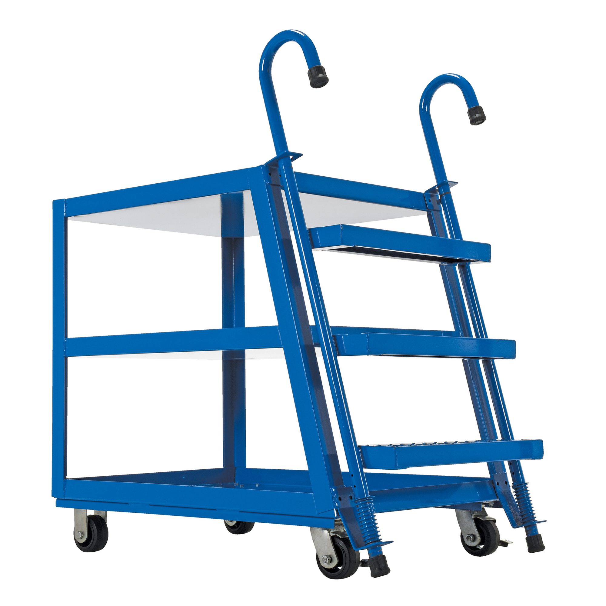 Vestil Stock Picker Truck - 3 Shelves, Rubber-on-Steel Casters, 1000 Lb. Total Capacity, Model# SPS3-2848-6MR