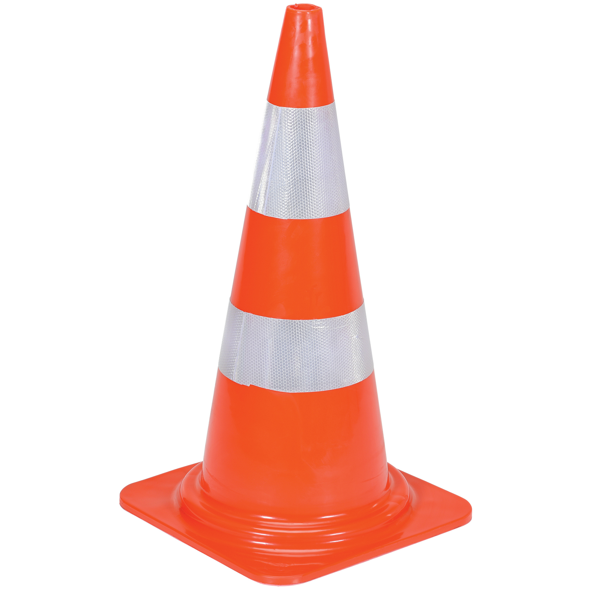 Vestil Orange Traffic Cone - 28in., Heavy-Duty PVC, Reflective, Model# TC-28-HD-2R