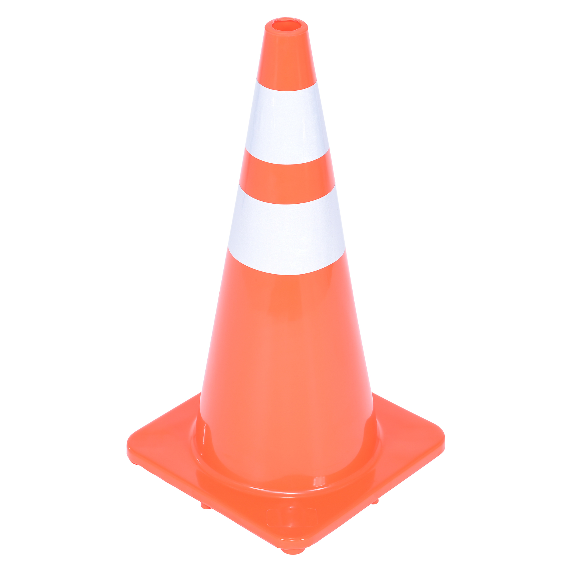 Vestil Orange Traffic Cone - 27.5in., PVC, Reflective, Model# TC-28-SD-2R