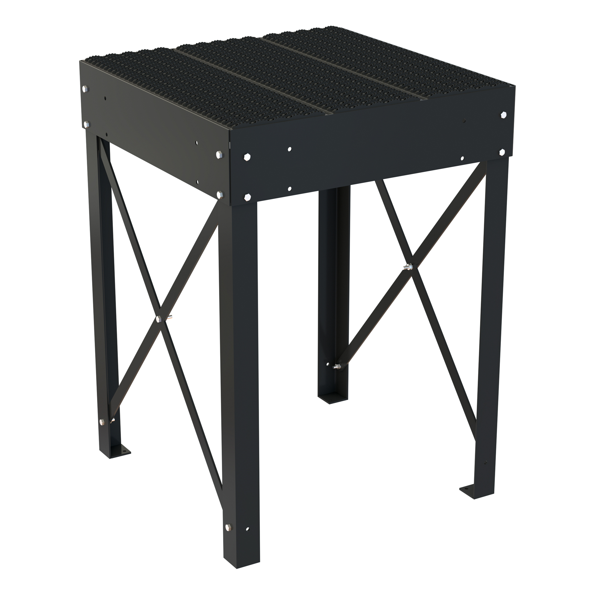 Vestil Steel Personnel Work Platform 40 In. Tall 36 In. x 36 In. Black