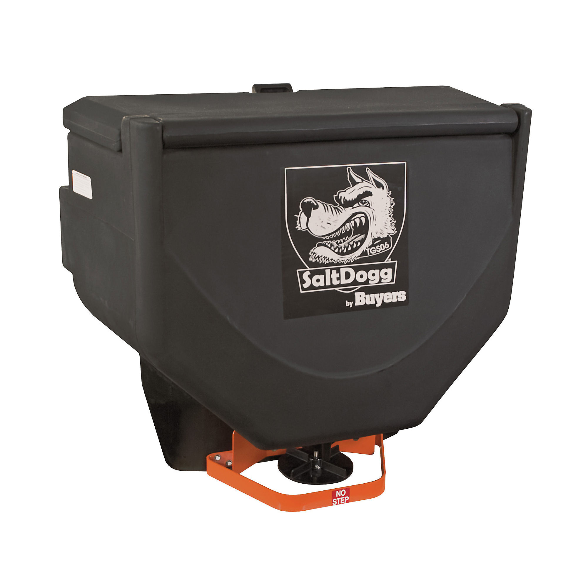 Buyers Products SaltDogg, 10 Cu Ft Truck Tailgate Mounted Rock Salt Spreader w/ Lid, Load Capacity 80 lb, Max. Spread Width 30 ft, Model# TGS06