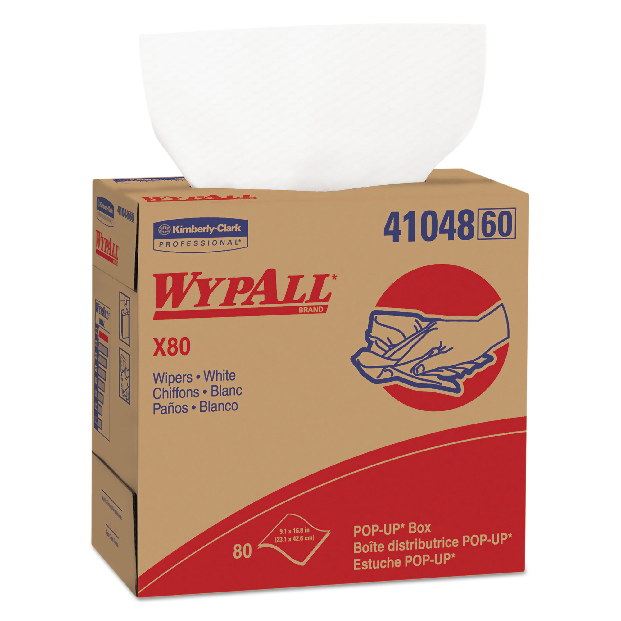 WypAll X80 Cloths, HYDROKNIT, Pop-Up Box, Product Type Rags, Length 16. ...