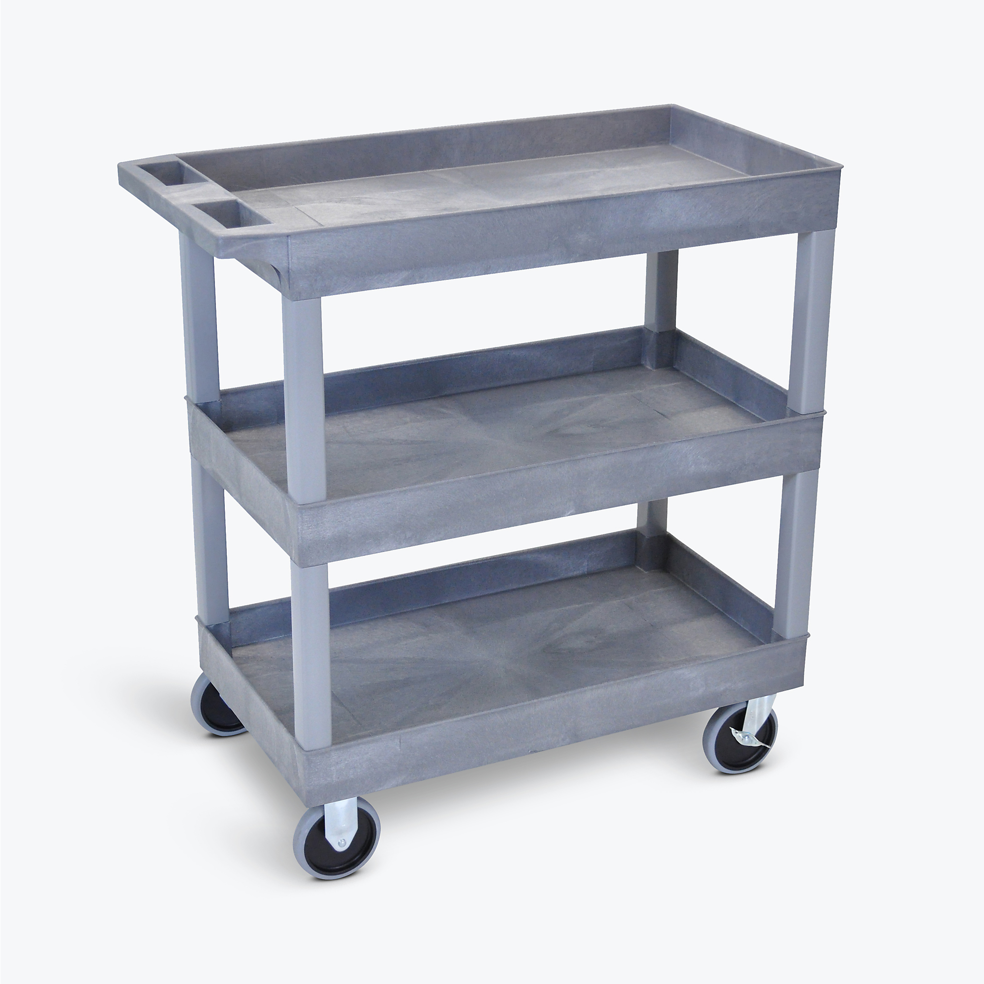 Luxor 32in. x 18in. Tub Cart - Three Shelves/Gray, Total Capacity 500 lb, Model# EC111HD-G