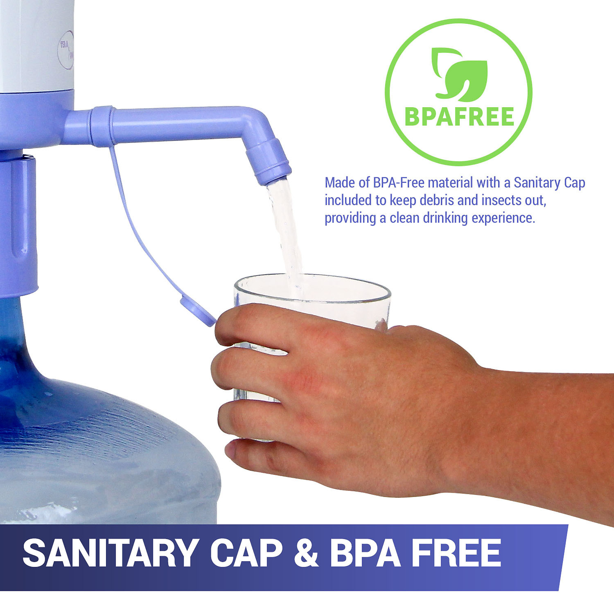 TeraPump, Manual Water Dispenser,BPA Free,Fits Most Bottles, Model