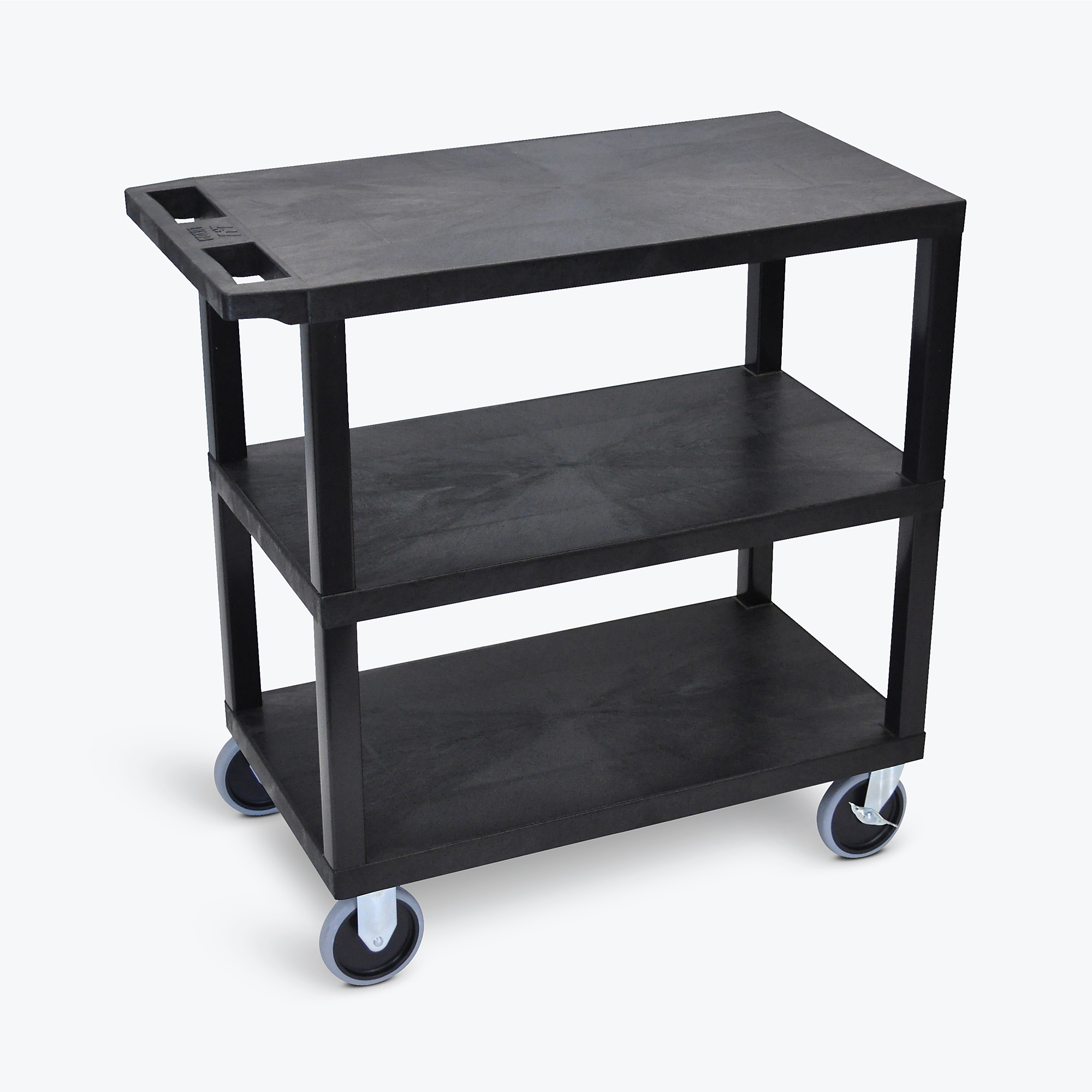 Luxor 32in. x 18in. Cart - Three Flat Shelves, Total Capacity 500 lb, Model# EC222HD-B