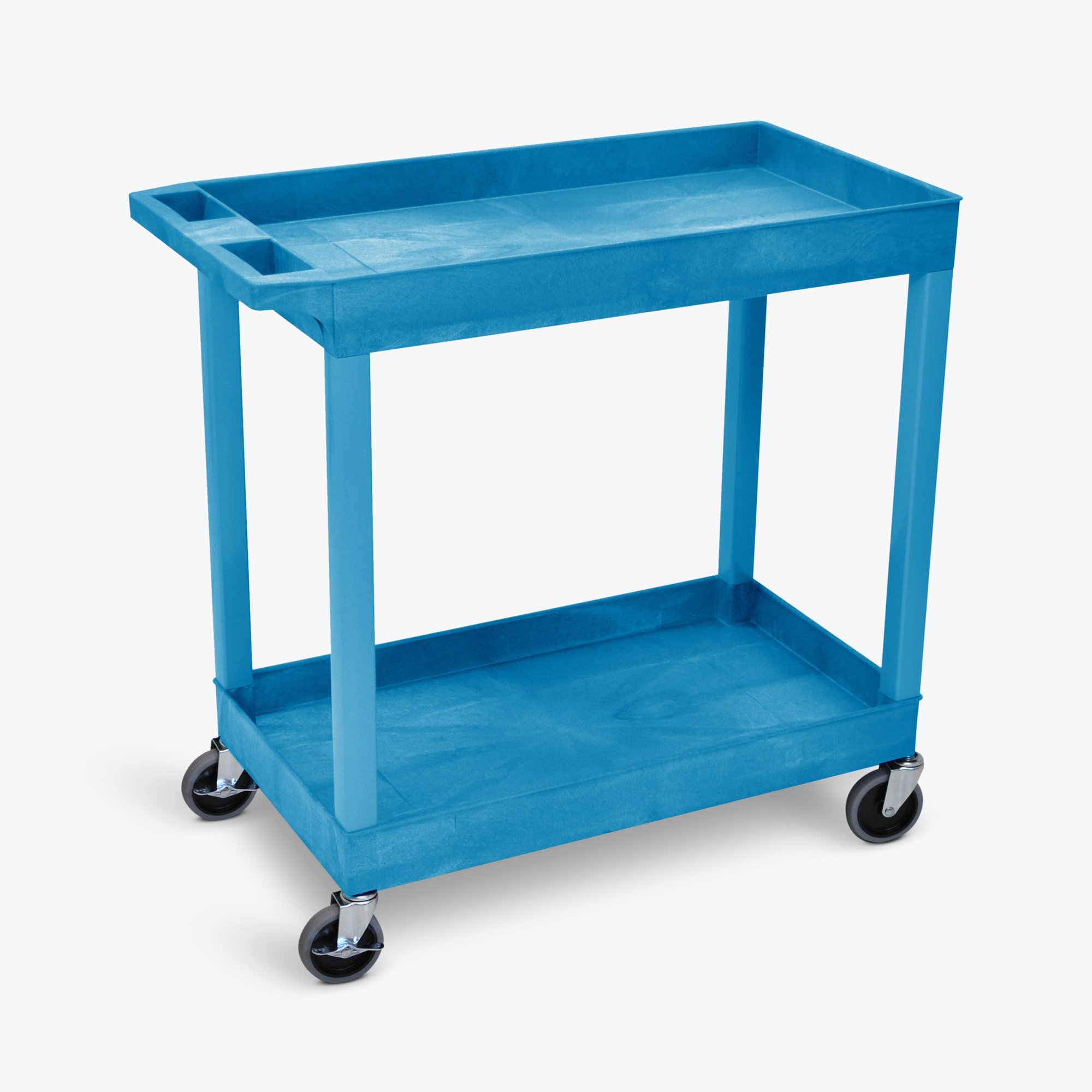 Luxor 32in. x 18in. Tub Cart - Two Shelves/Blue, Total Capacity 500 lb, Model# EC11-BU