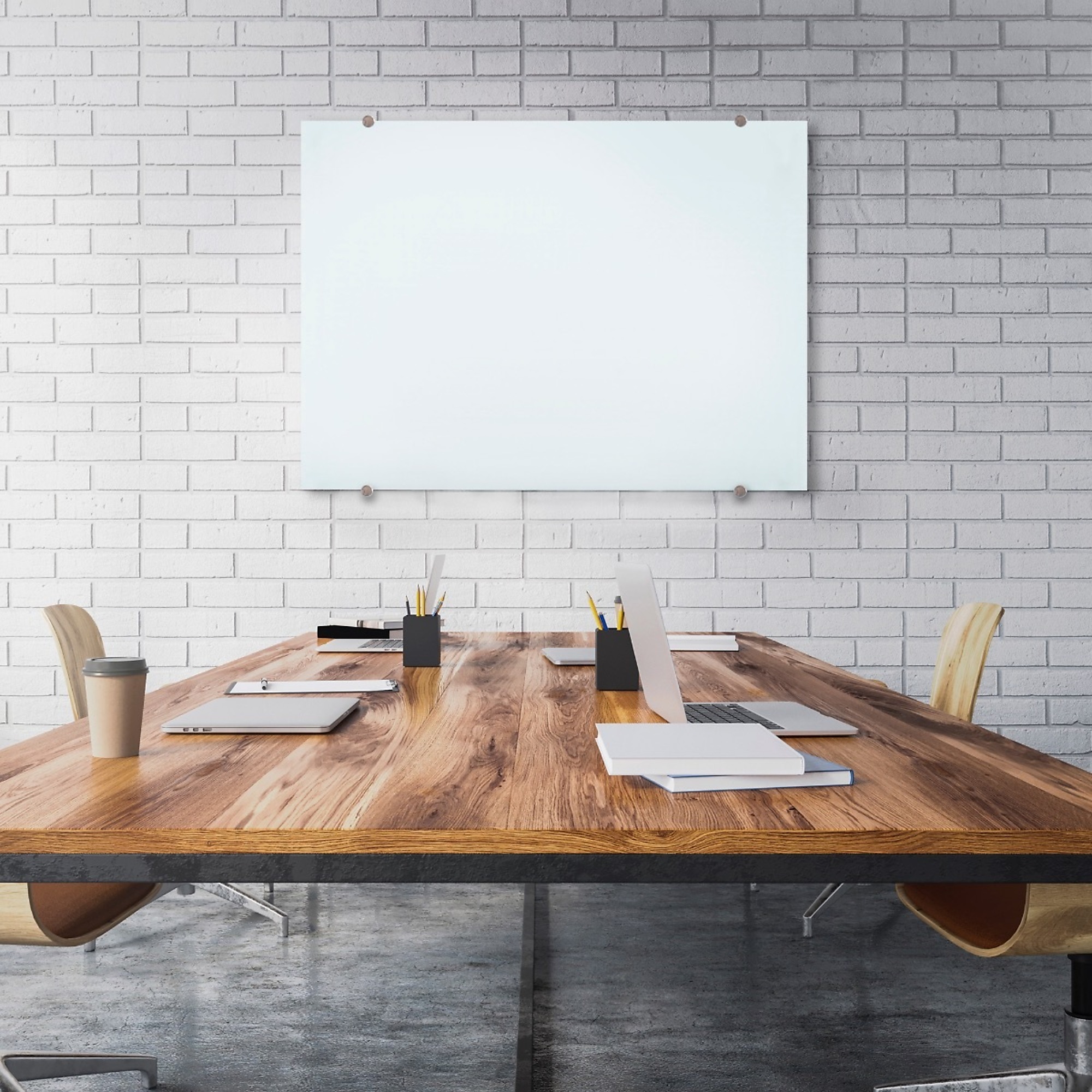 Luxor, Magnetic Wall-Mounted Glass Board 48x36 Color Finish White, Model# WGB4836M