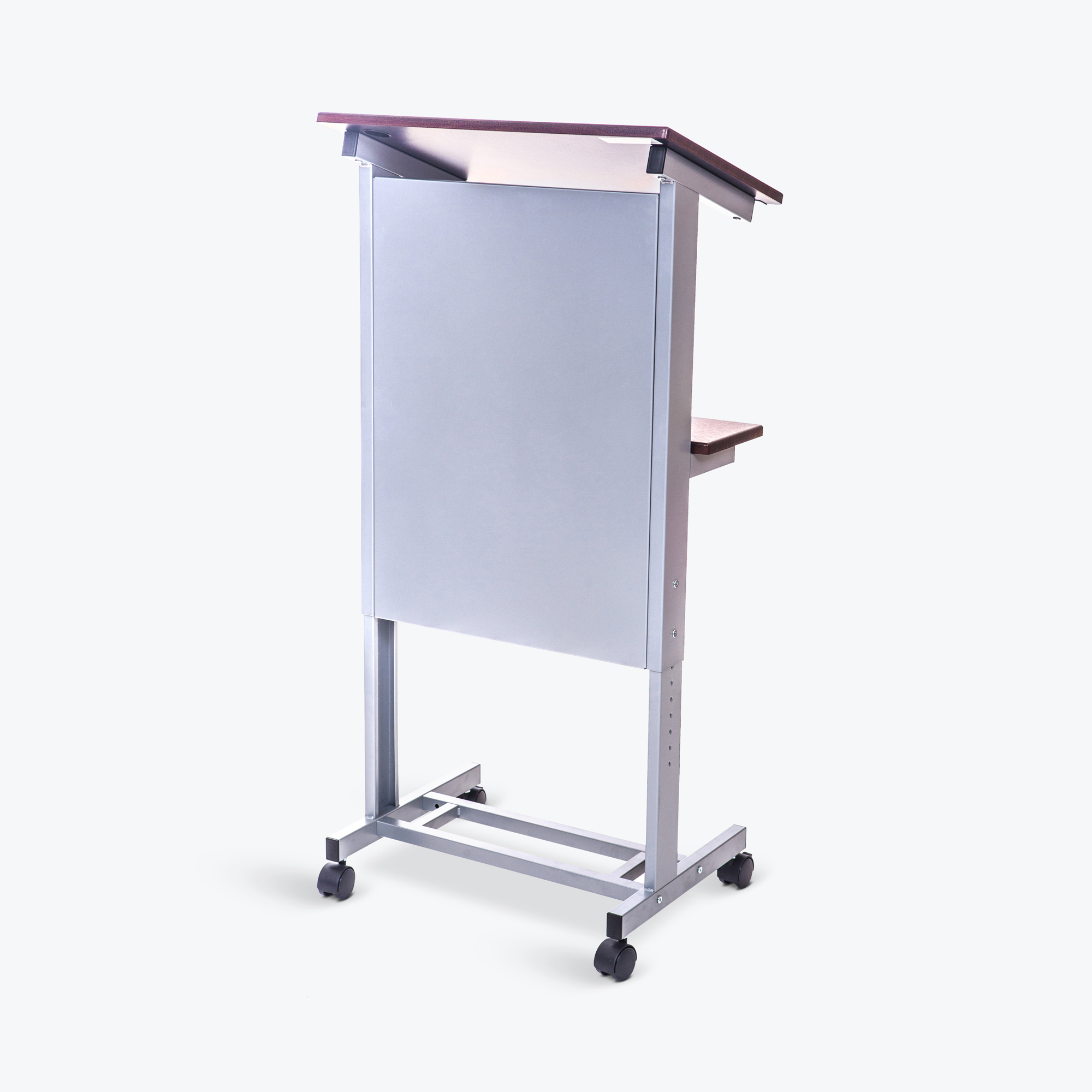 Luxor, Rolling Adjustable-Height Podium, Width 23.5 in, Height 40.5 in, Depth 16.5 in, Model# LX-ADJ-DW