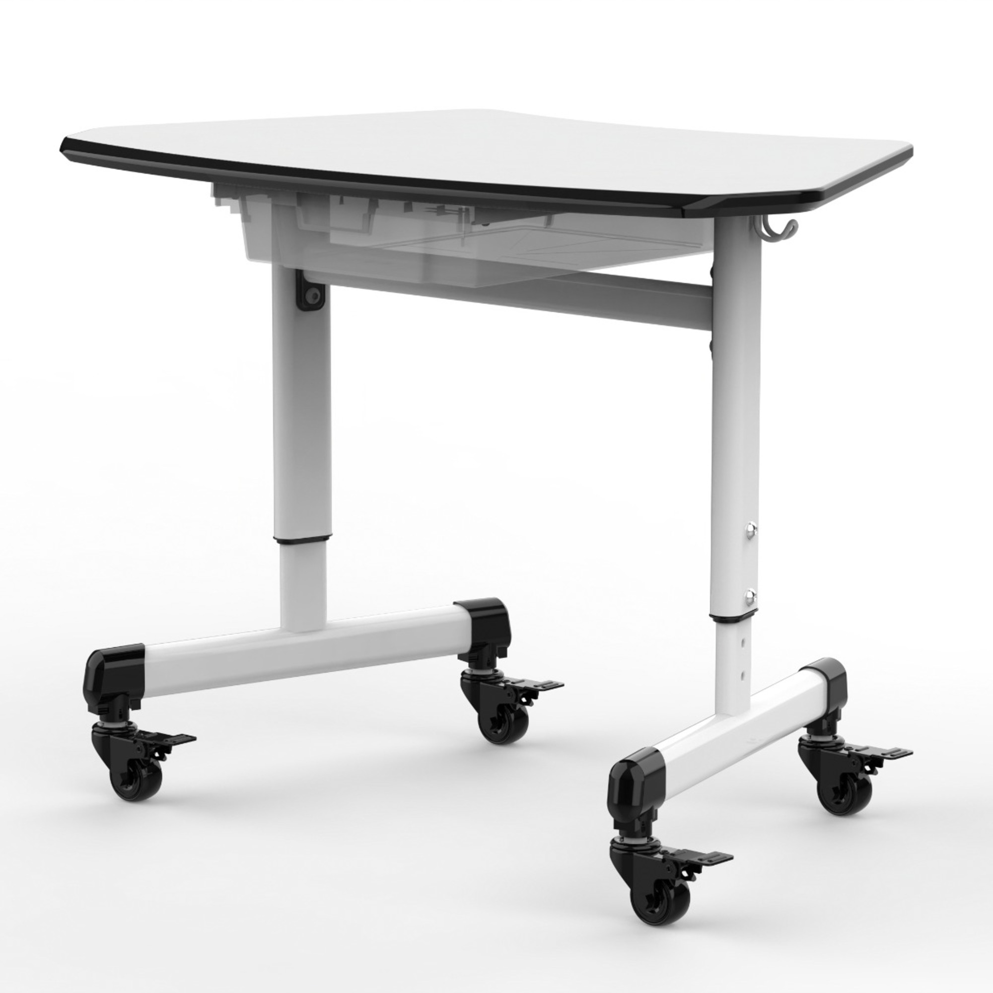 Luxor Height Adjustable Trapezoid Student Desk w/ Drawer, Model# MBS-DESK