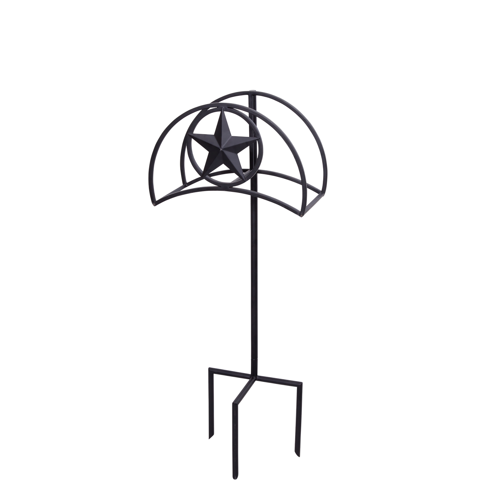 Liberty Garden Products, Deco Stand W/Black Star, Hose Length Capacity 125 ft, Frame Material Steel, Color Black, Model# 123-KD