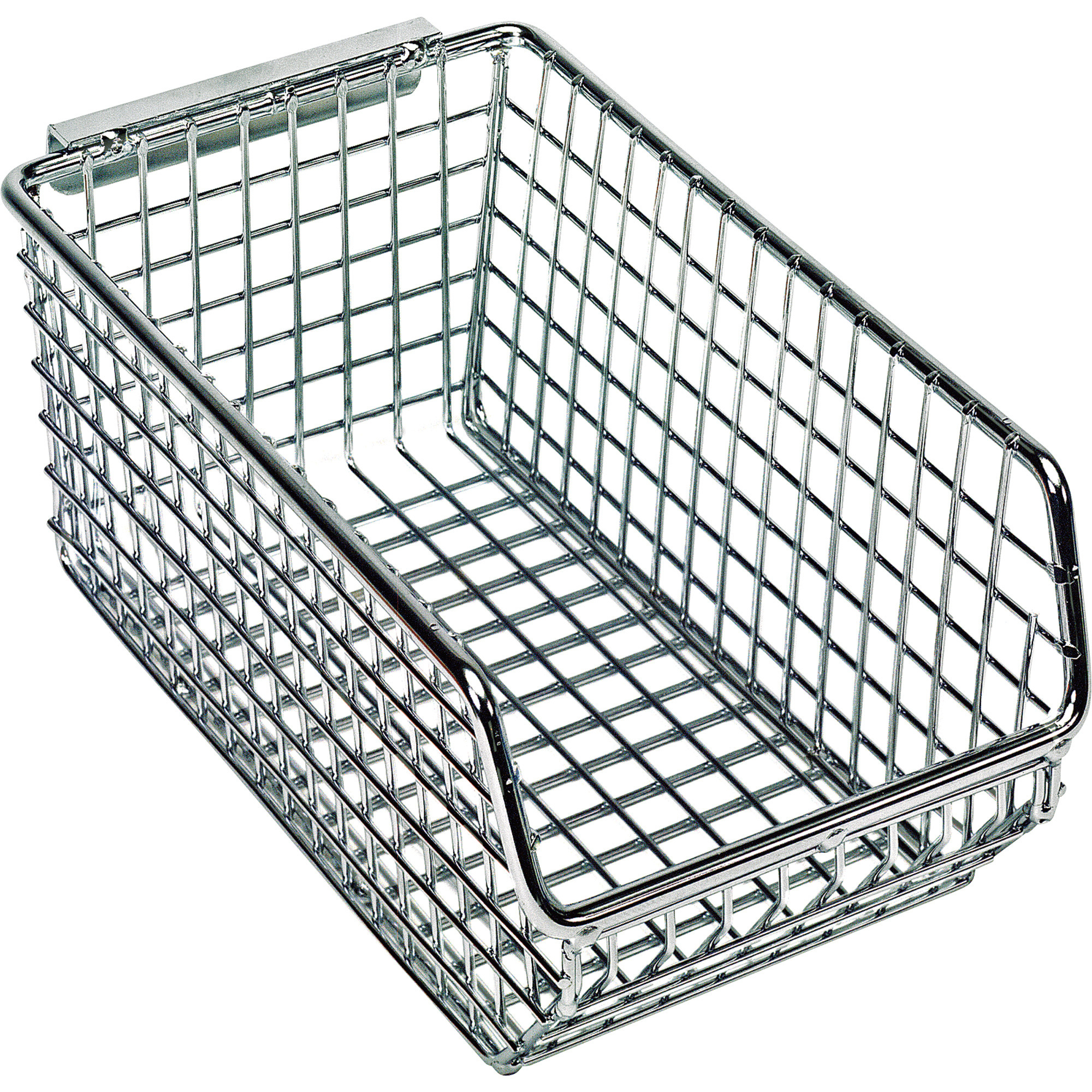 Quantum Wire Mesh Hanging/Stacking Bin, 4 1/4in.W x 7 1/4in.D x 3in.H, Pack of 20, Model# QMB520CCS