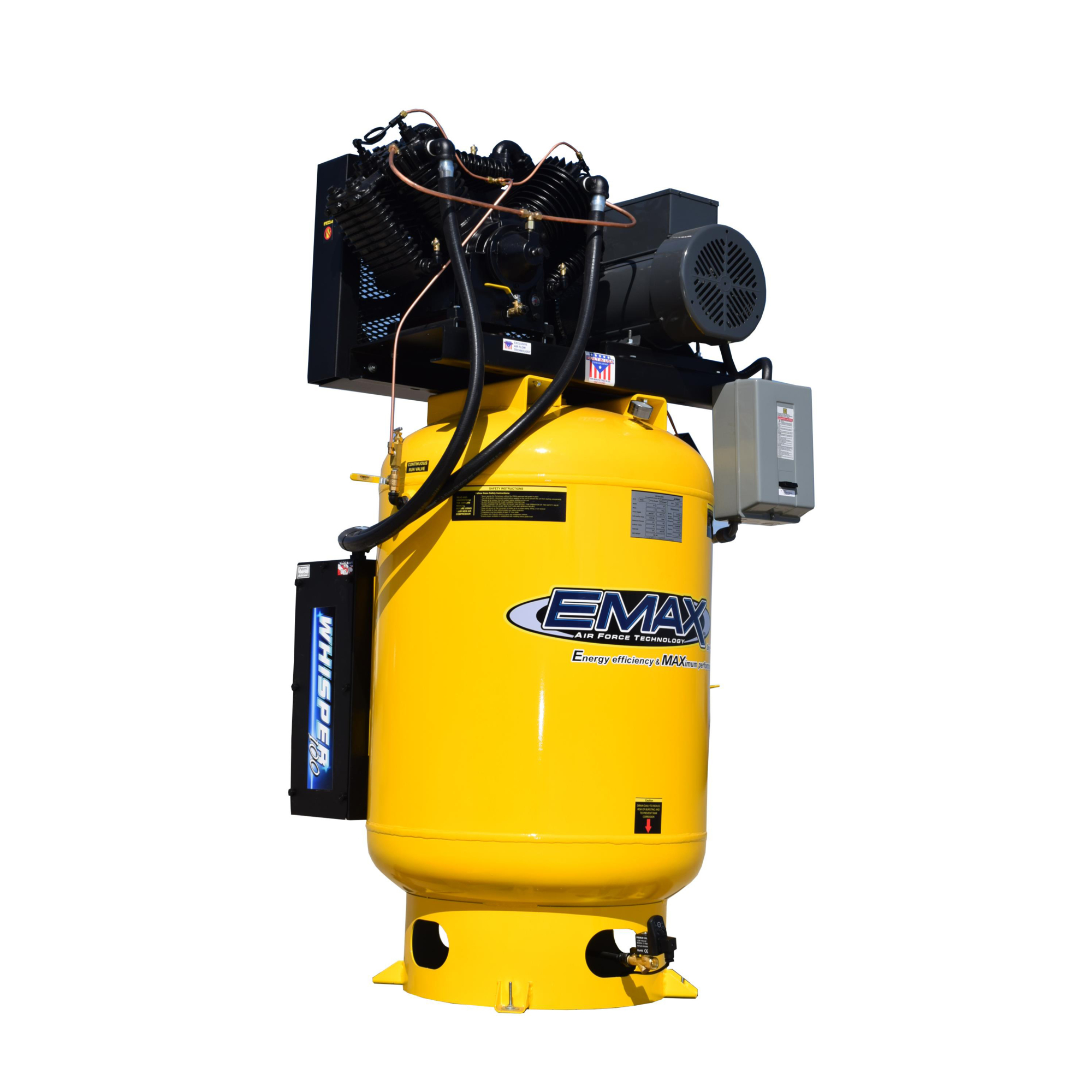 EMAX 120 Gallon Vertical Air Compressor w/ Silencer, Model