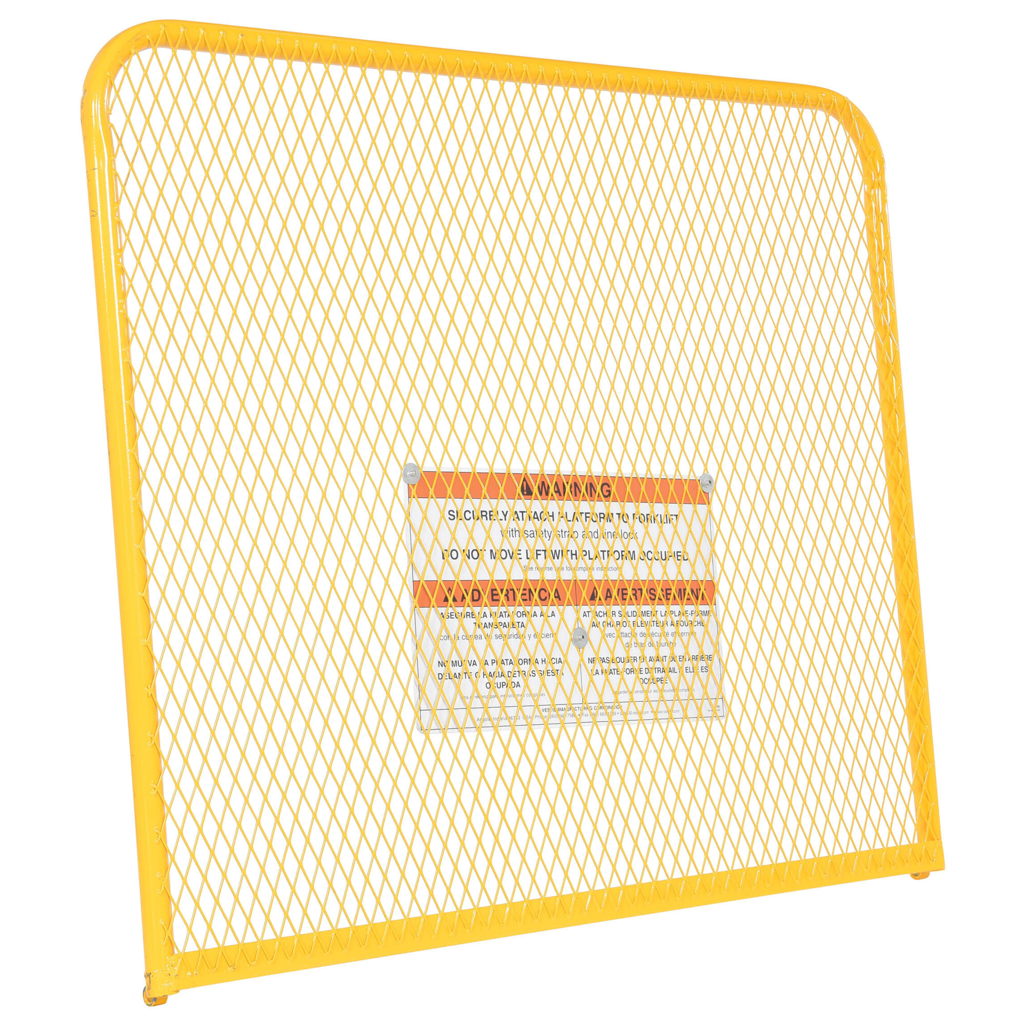 Vestil Steel Expanded Metal Back 48 In. Wide For Work Platform Models Yellow