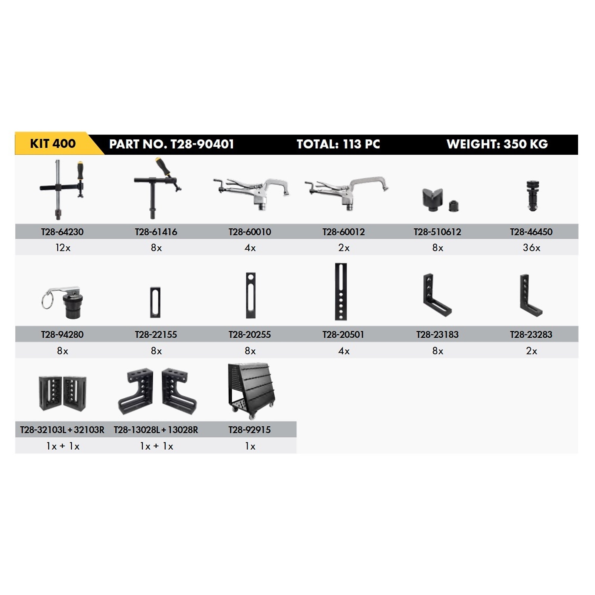 Strong Hand Tools Welding Table Fixture Kit; 113-Pc., Model# T28-90401