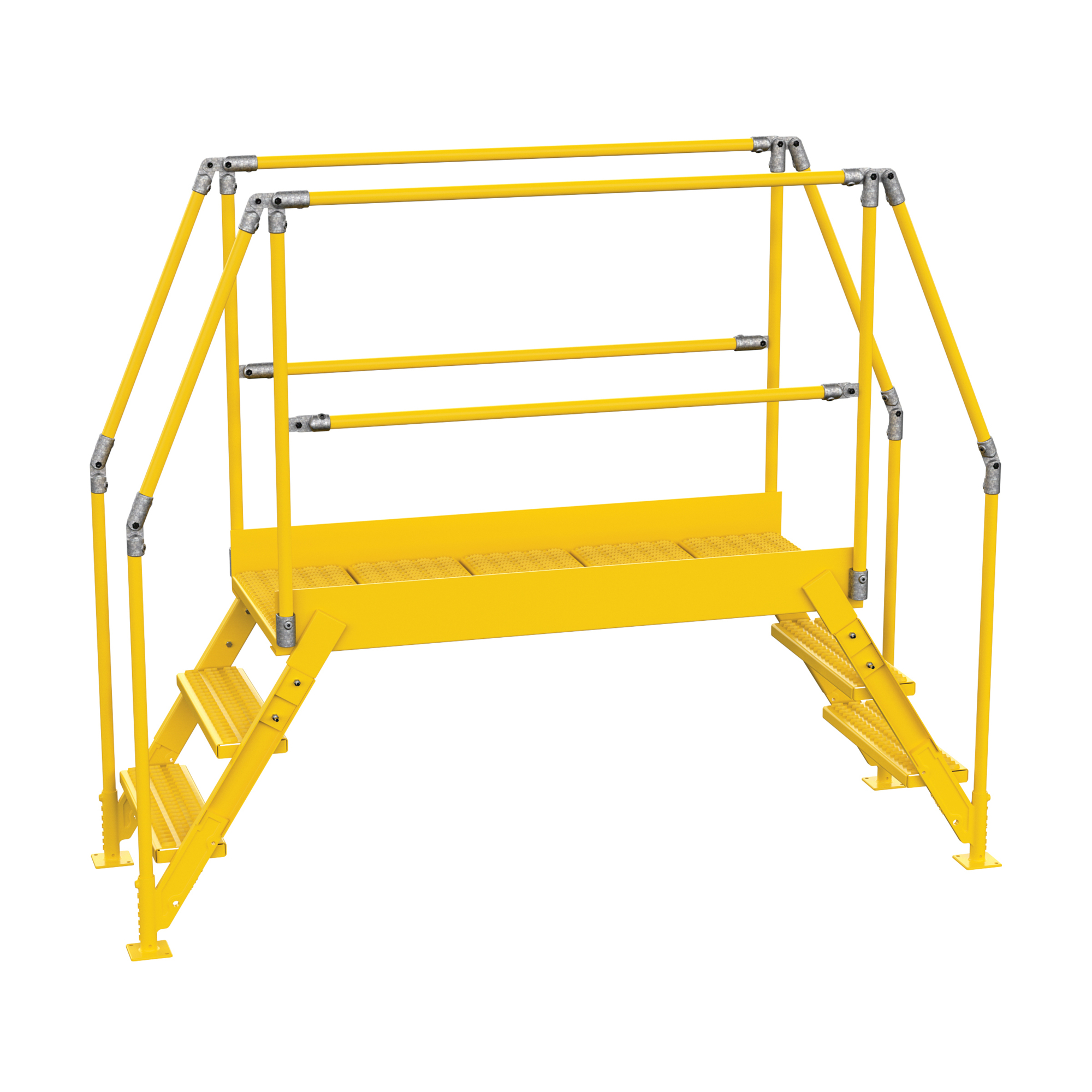 Vestil Crossover Ladder - 3-Step, 23.5in. x 60in., 28.25in. Clearance Height, 500-lb. Capacity, Powder-Coated Steel, Model# COL-3-26-44