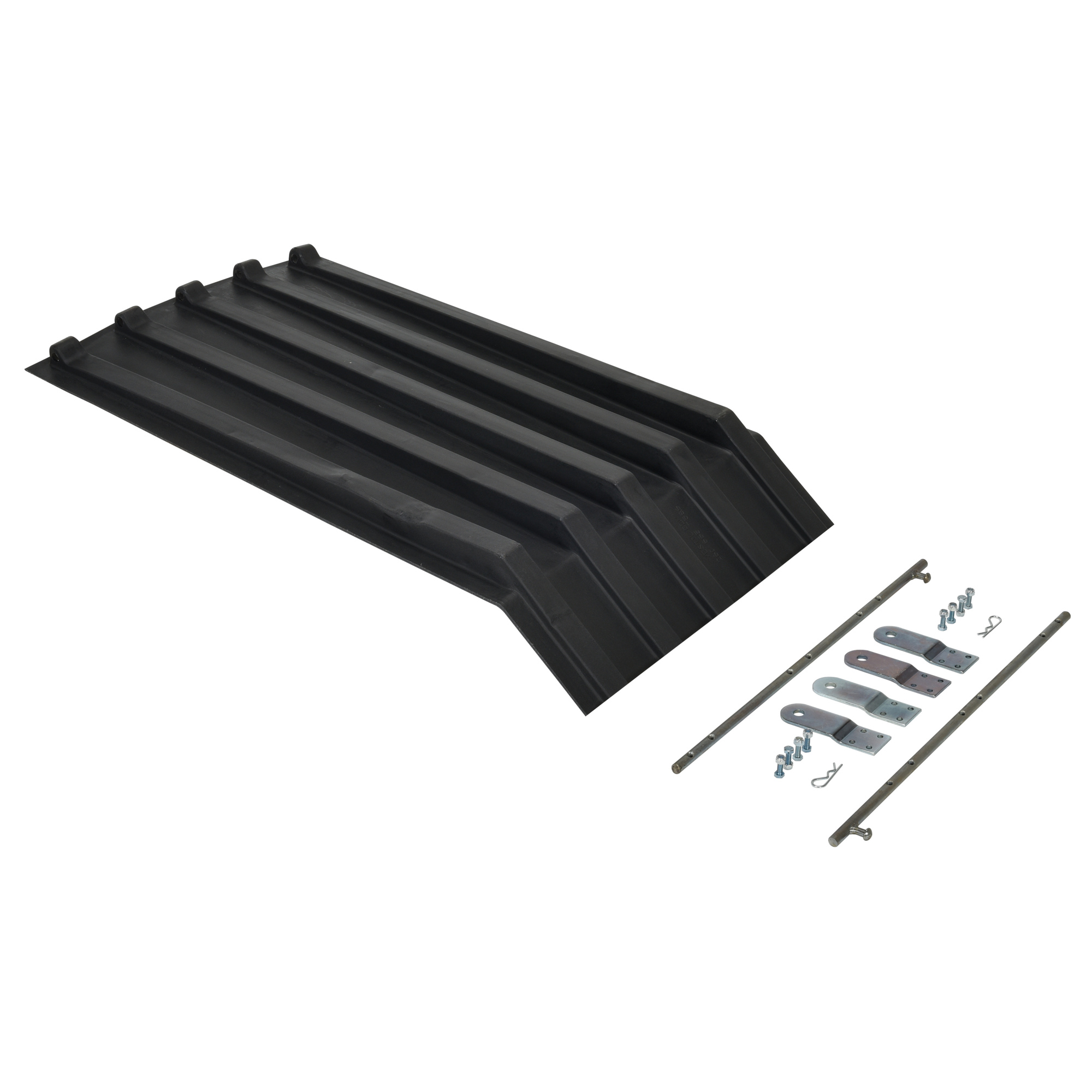 Vestil Heavy-Duty Poly Hopper Lid - Ribbed Design, Water Drainage, Model# PLID-H-25