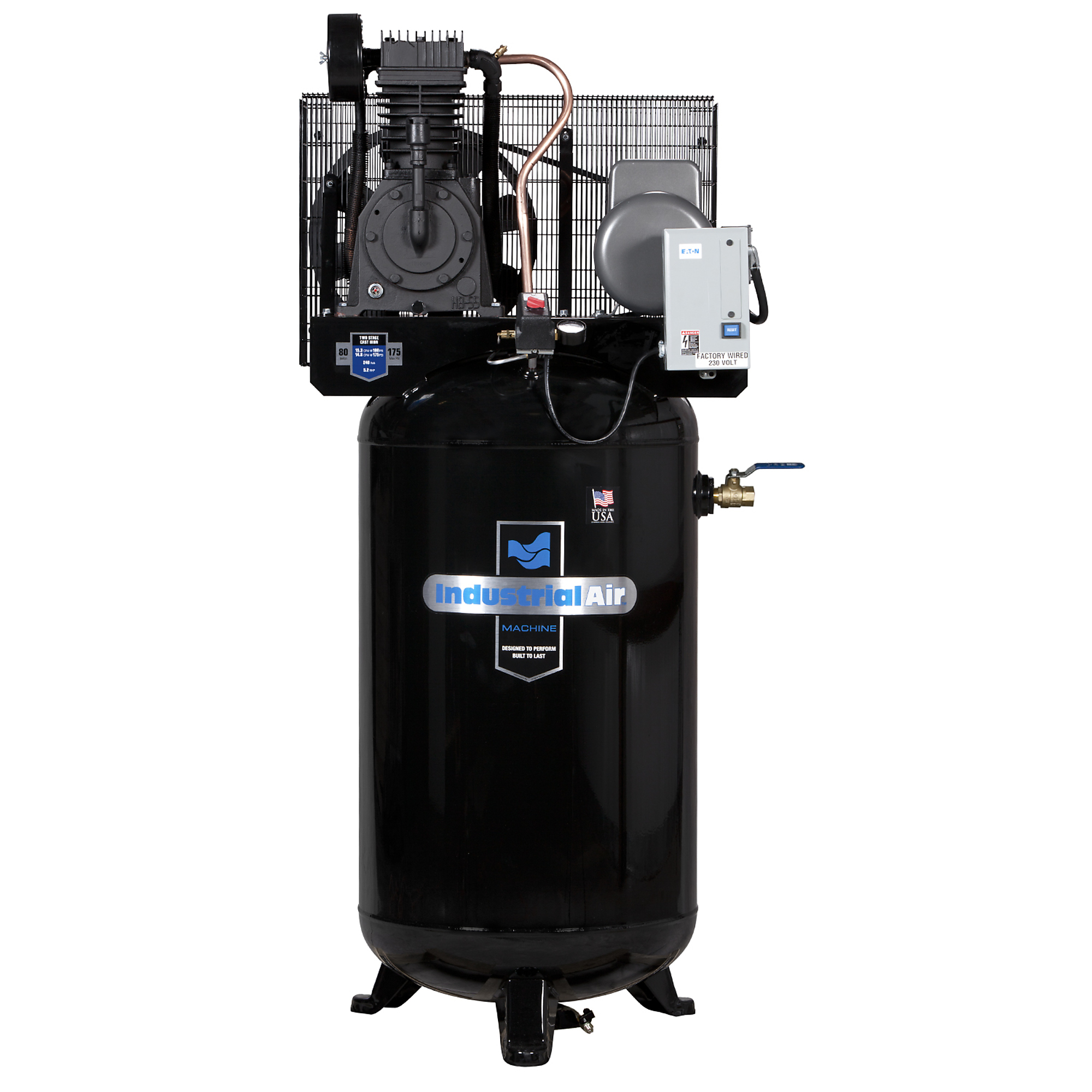 Industrial Air 80 Gallon, Two Stage Vertical Air Compressor, Model# IV5018055