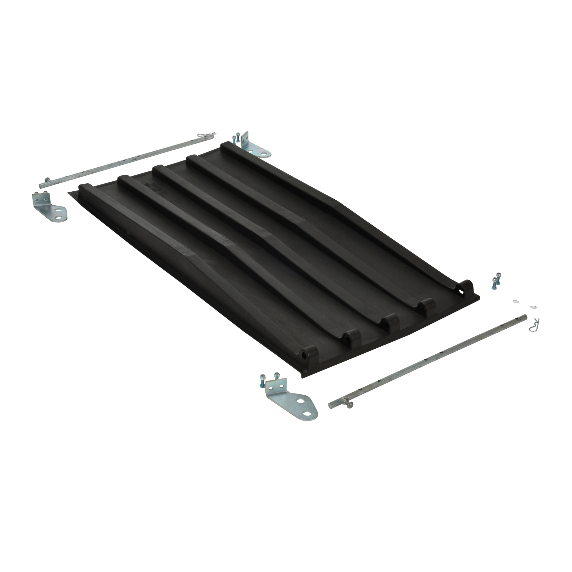 Vestil Heavy-Duty Poly Hopper Lid - D Style, Ribbed Design, Model# PLID-D-33