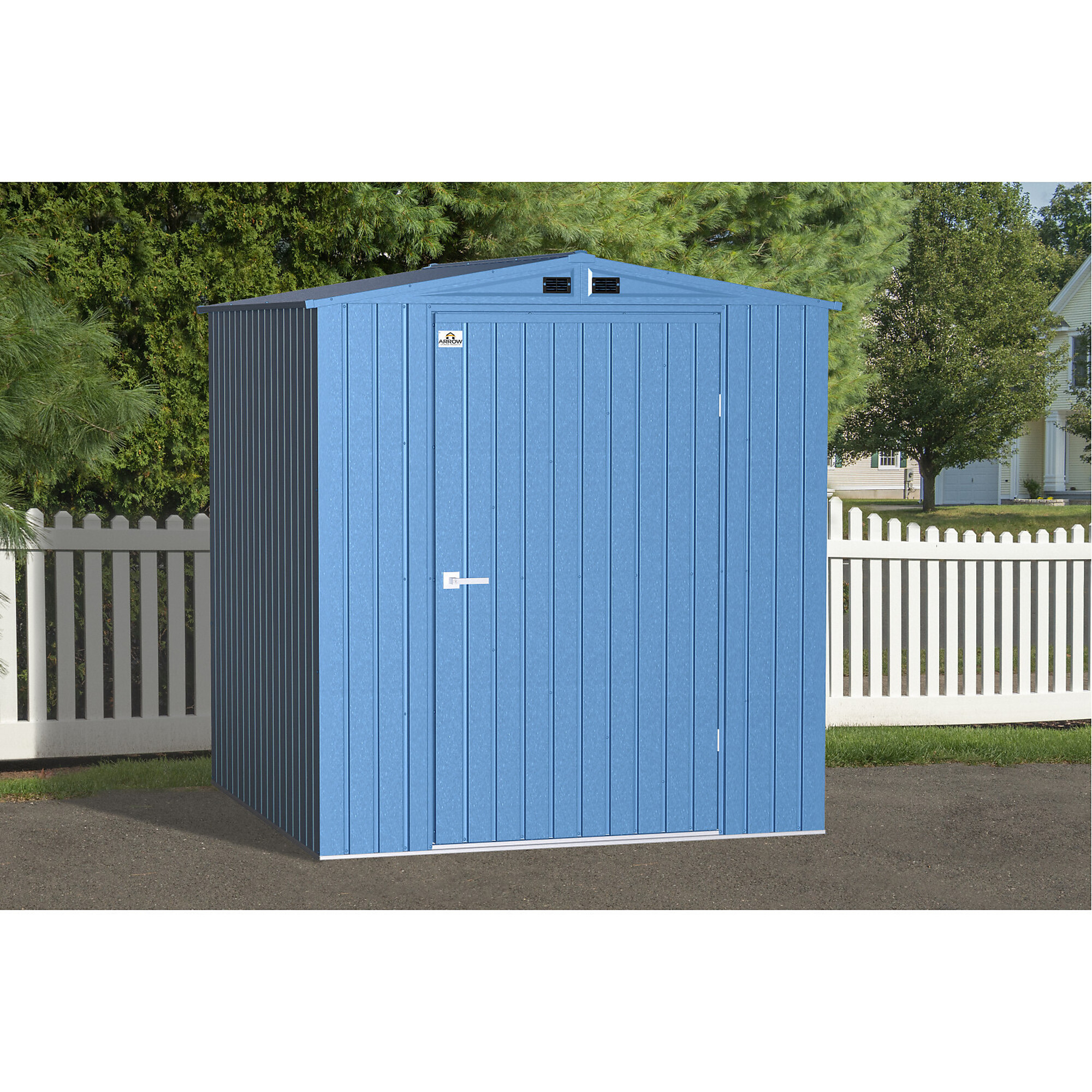 Arrow Storage Products, Elite Steel Shed 6x6 Blue Grey EG66BG, Length 6 ft, Width 6 ft, Model# EG66BG