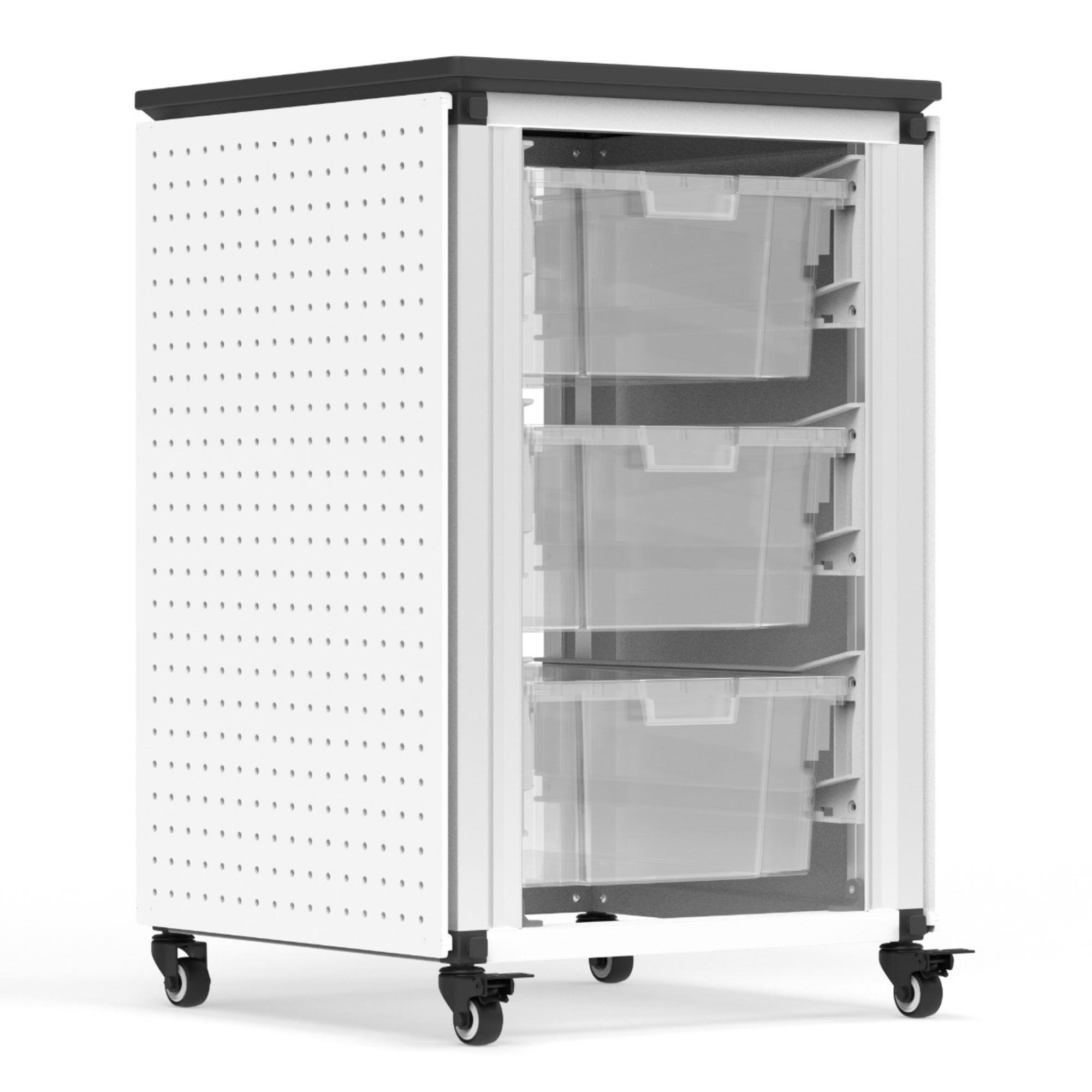 Luxor Single Storage w/ 3 Bins, Capacity 220lb. Aluminum, Model# MBS-STR-11-3L