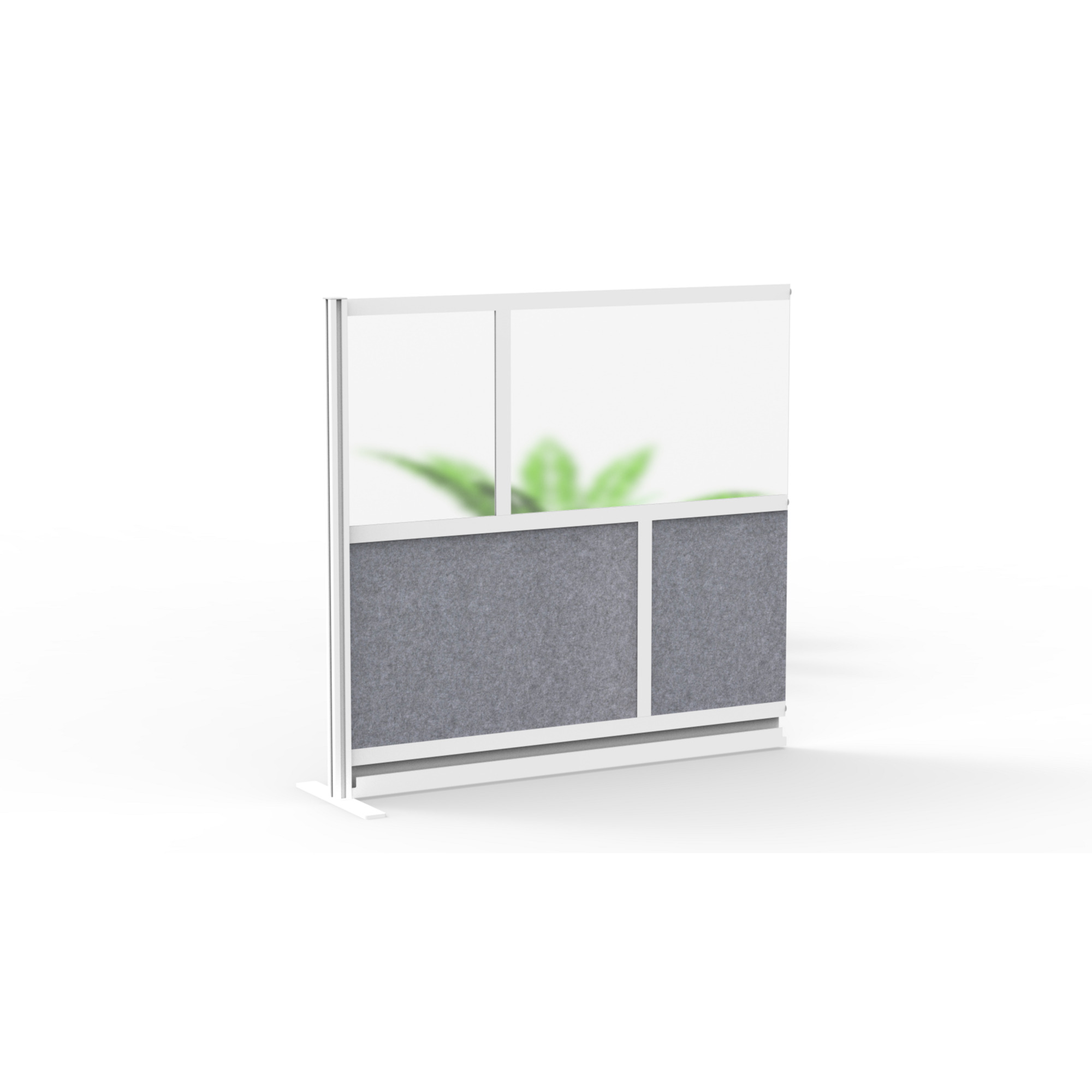 Luxor Modular Room Divider Add-On - 53in. x 48in., Aluminum Frame, Frosted Acrylic, Model# MW-5348-XFCG