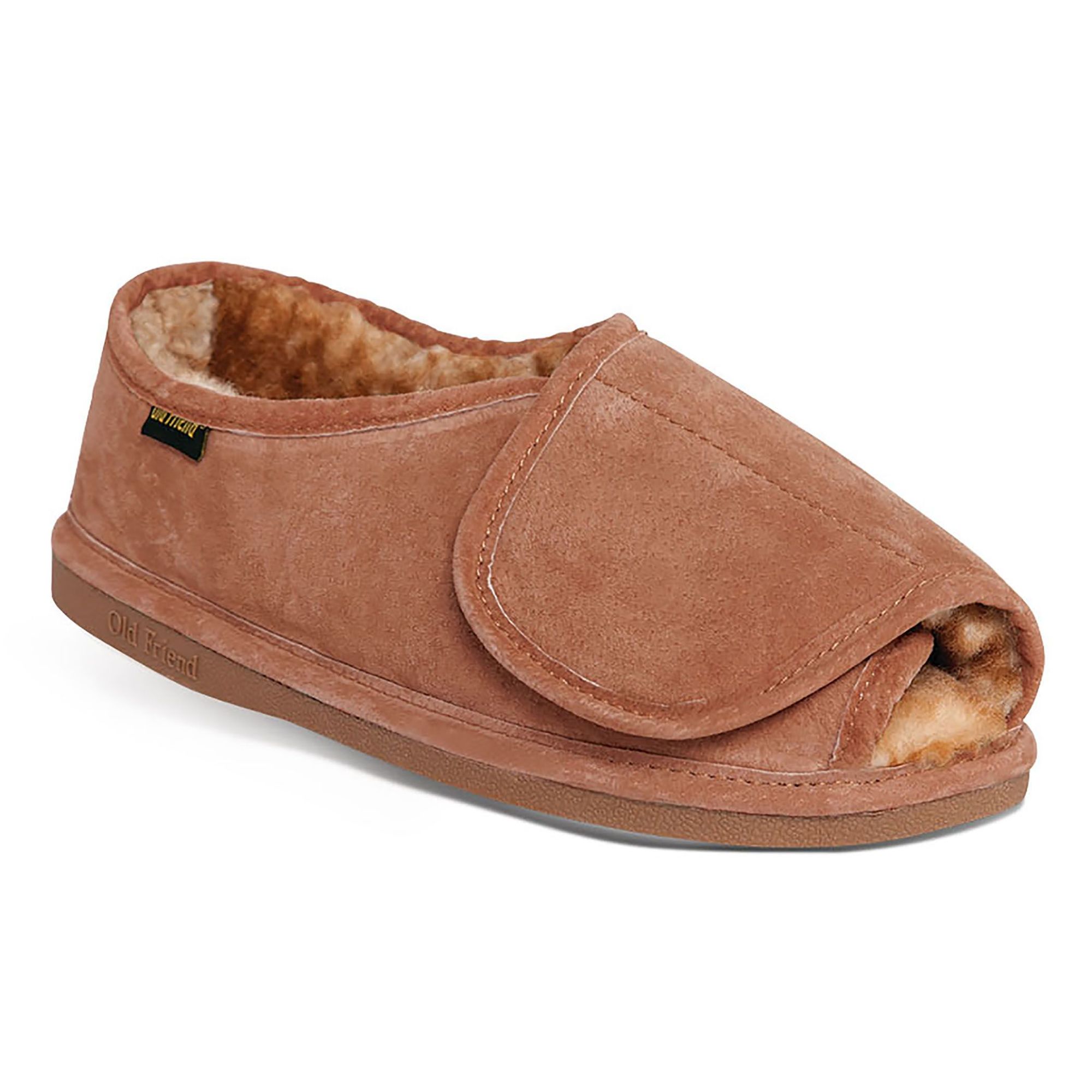 Old Friend Footwear, Men's Step-In Slipper, Sheepskin, Size XL, Width Medium, Color Chestnut, Model# 421182