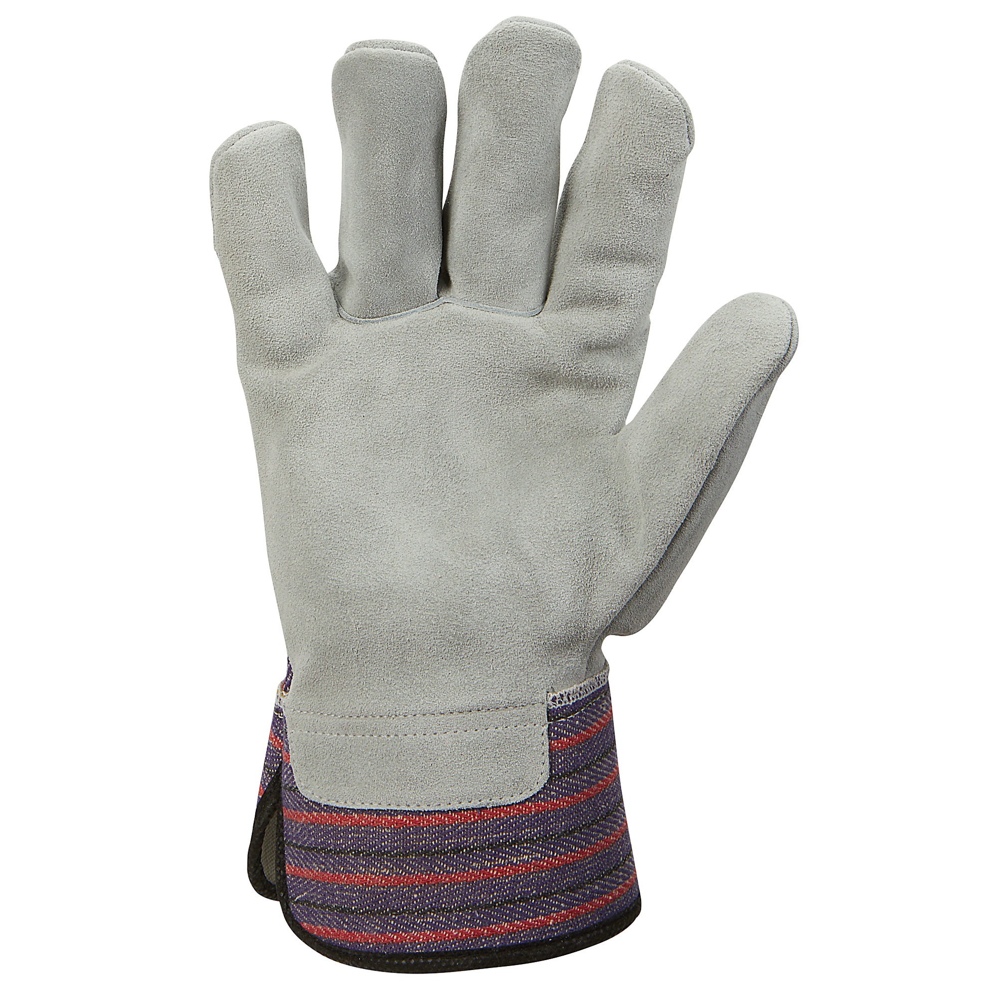 Ironton Work Gloves with Split Cowhide Palm — 12 Pairs, Gray